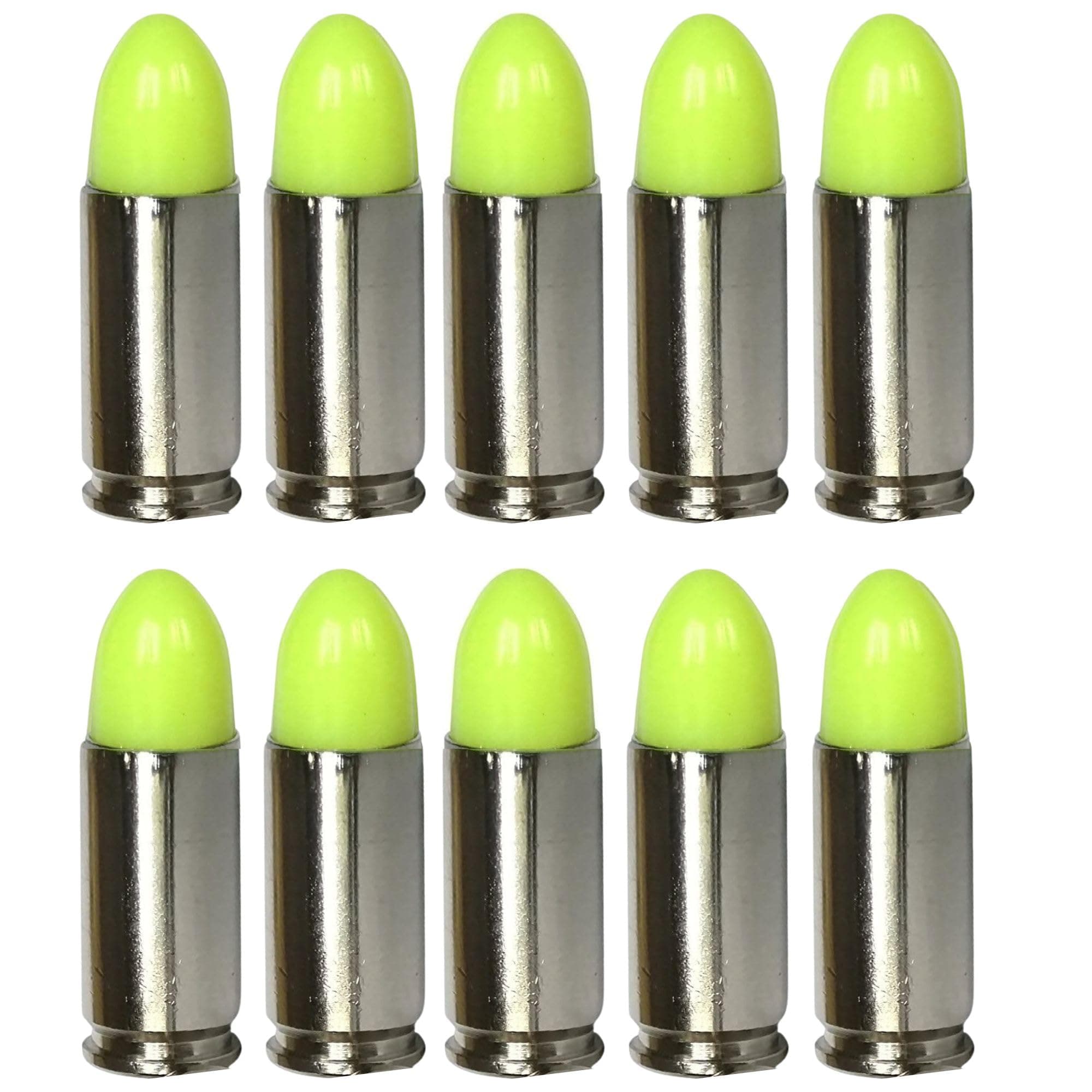ST Action Pro 9mm Dummy Rounds –10 Pack Inert Training Ammunition for Dry Fire, Malfunction Drills & Classroom Use – Nickel Casing, UV Reactive, Veteran-Owned, Assembled in USA – Safe & Reusable