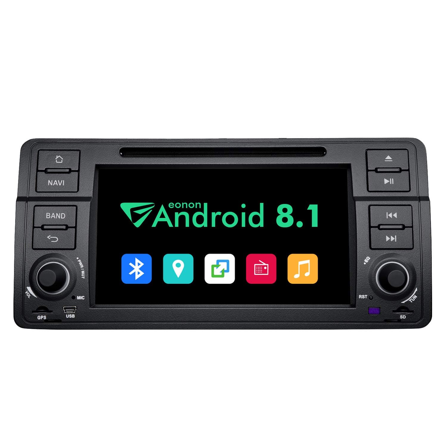 eonon GA9250B Android 8.1 fit BMW E46 1999-2004 Car Stereo Autoradio 2GB RAM 32G ROM Quad-Core Indash 7" HD Touchscreen DVD GPS Bluetooth Headunit Support Steering Wheel Control 4G WiFi DAB+