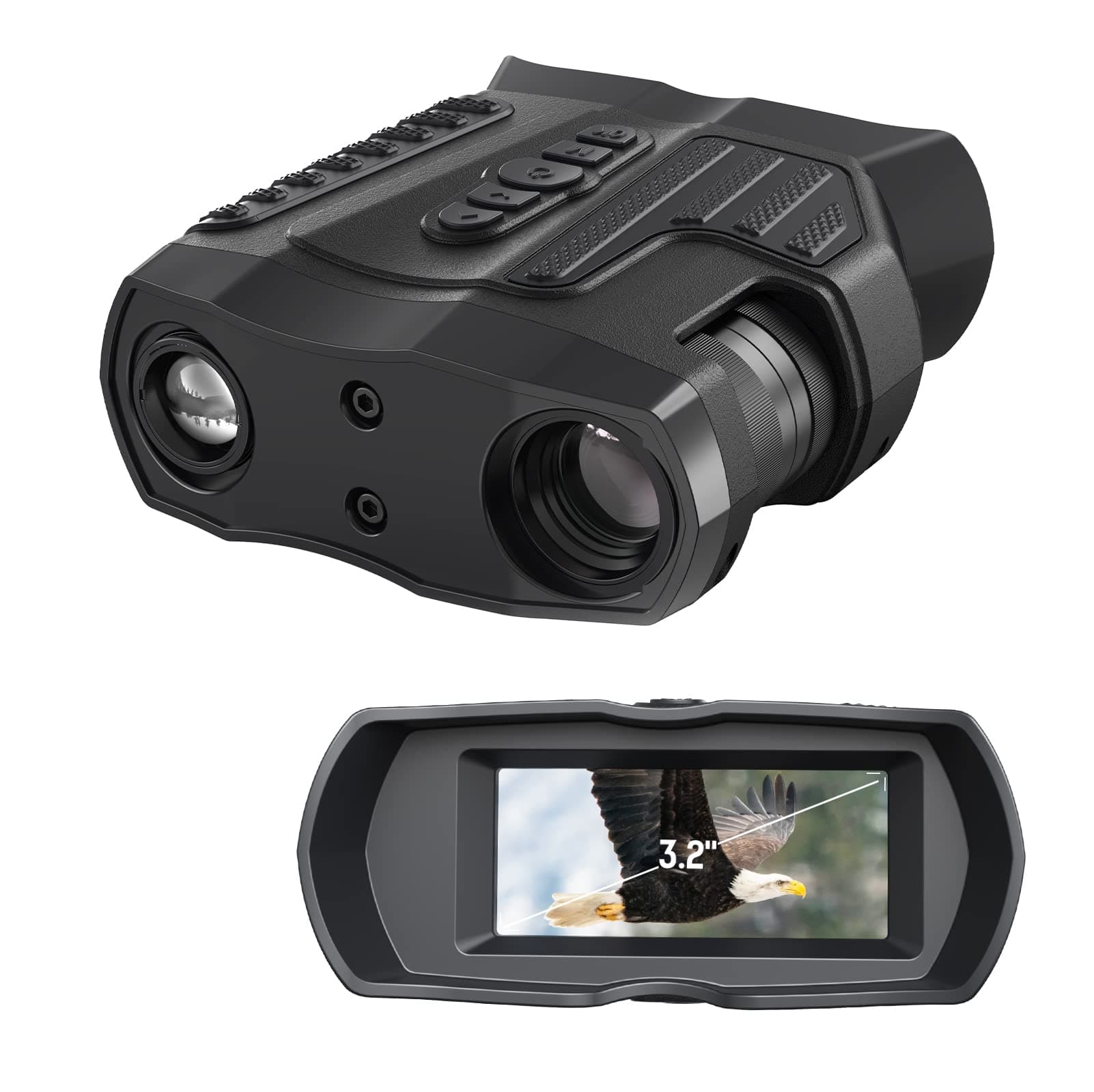 Night Vision Goggles: HISION 4K Binoculars with Camera for Day Night Thermal Wildlife Hunting & Shooting Military Tactical Infrared Scope 4000mAh 80X Magnification (Optical 10X & Digital 8X)