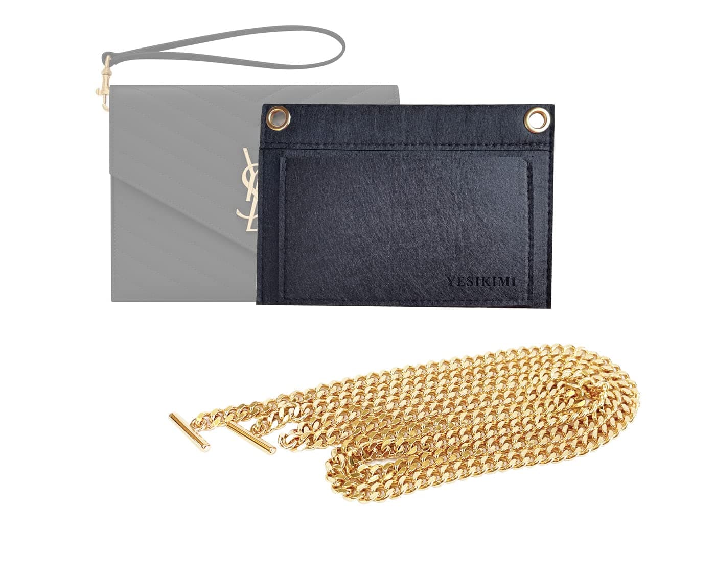 MONOGRAM Clutch Conversion Kit Premium Felt Inset With 120cm Chain For her