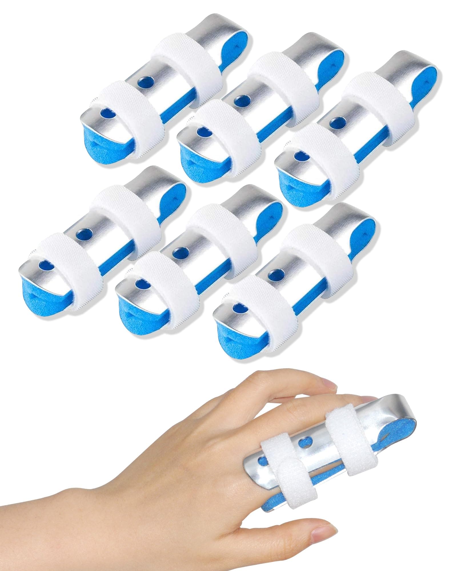 6pcs Finger Splint Middle Finger, Medium Size Finger Brace Stabilizer for Broken Fingers, Finger Splints for Arthritis to Straighten Pinky Pointer Thumb Ring