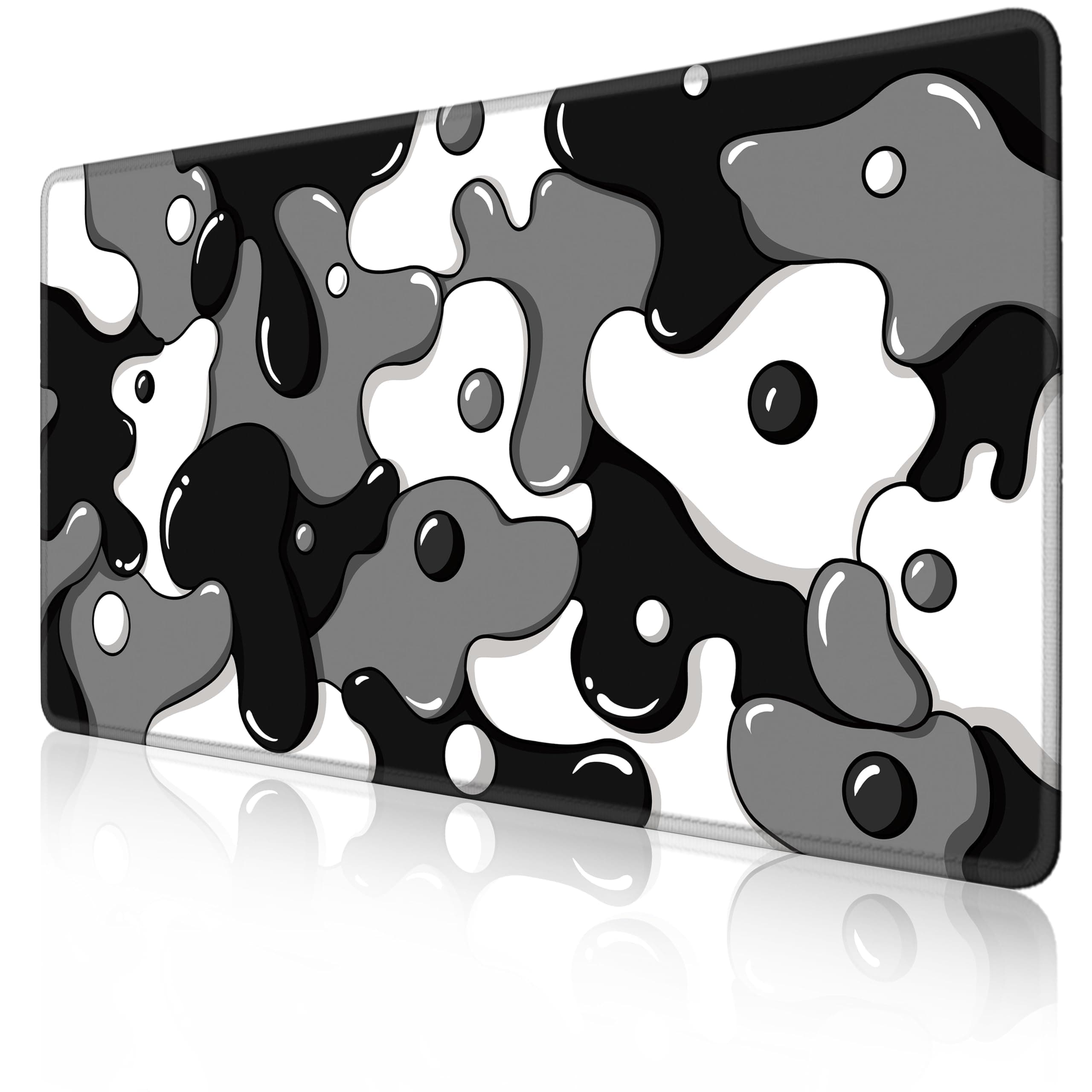 MEWOOCUE® Gaming Mouse Pad for Desk,Large Cute Black White Mousepad Laptop,Japanese Grey Anime Mouse Mat,Long XXL Waterproof Keyboard Pads,Big Non-Slip Mouse Pads for Game Office Home(31.5 x 15.7 in)