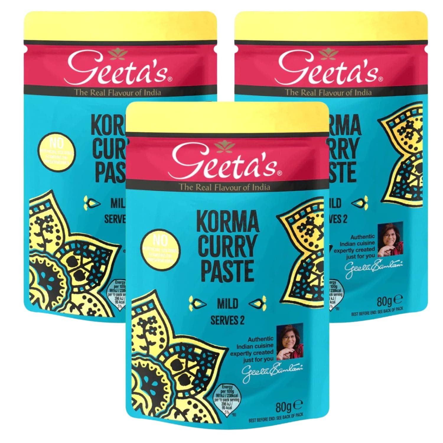 Geeta's Korma Curry Paste Bundle, Pack of 3 x 80g