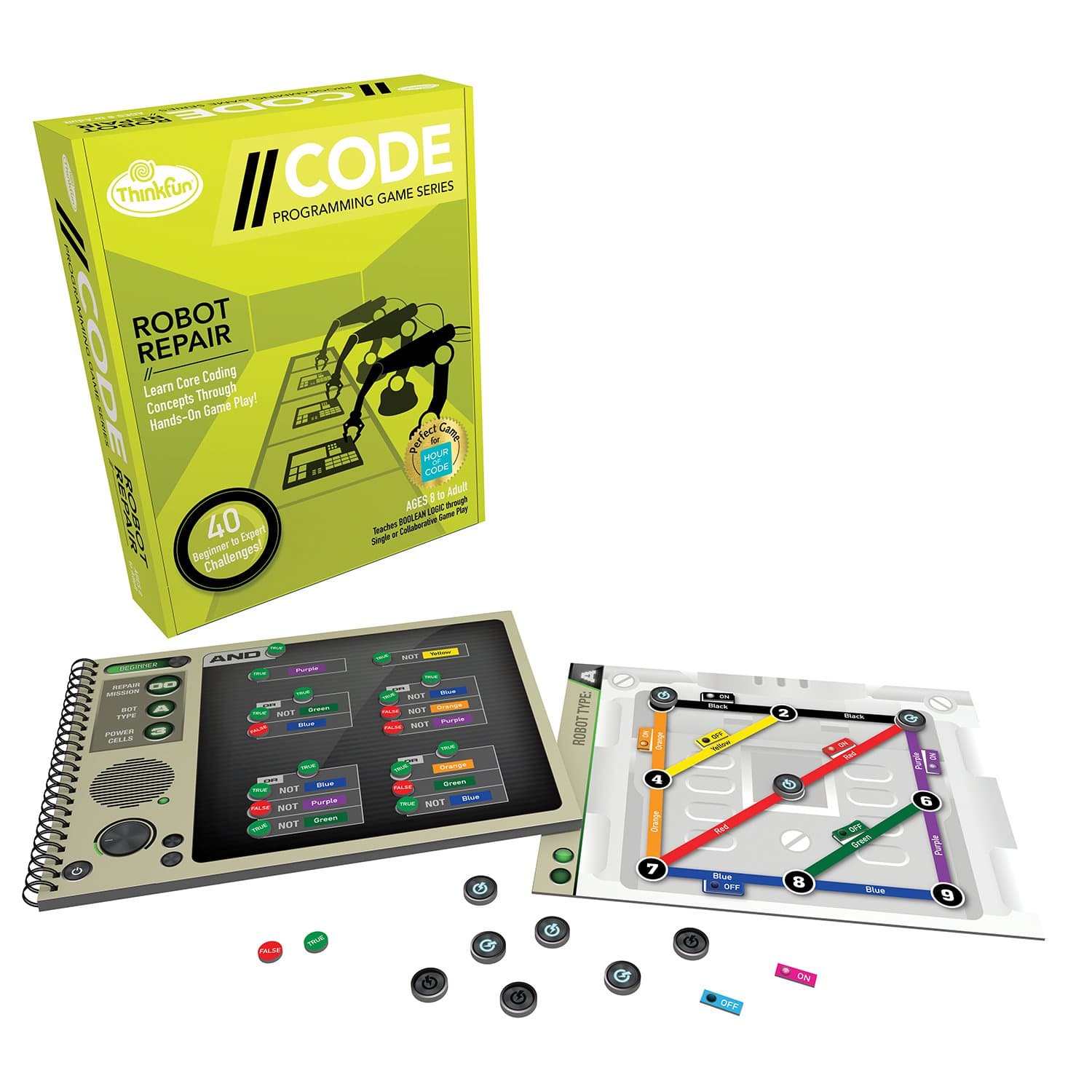 ThinkFun Robot Repair Coding Board Game and STEM Toy for Boys and Girls Age 8 and Up