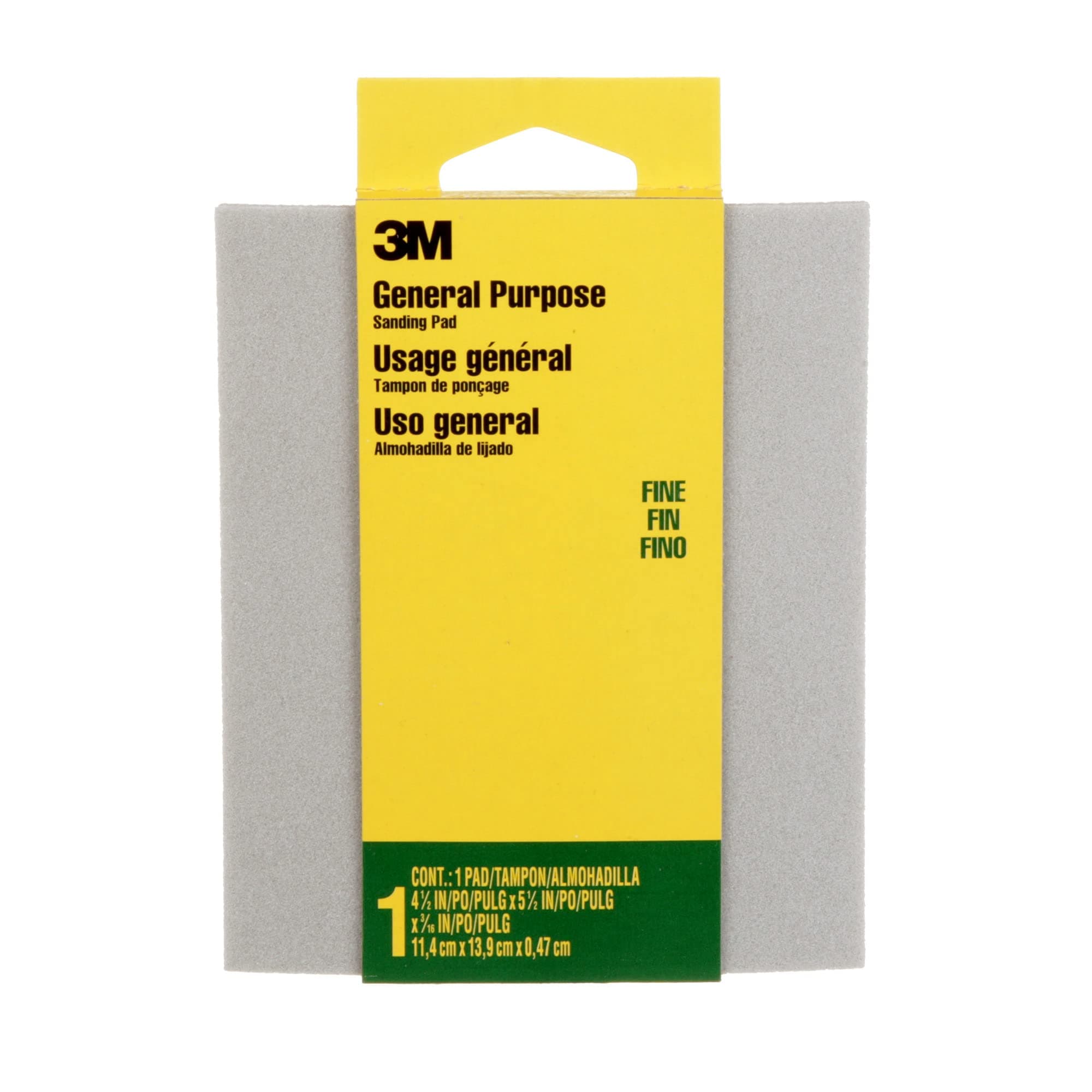 3M Contour Surface Sanding Sponge, Fine Grit, 4.5-in by 5.5-in by .1875-in
