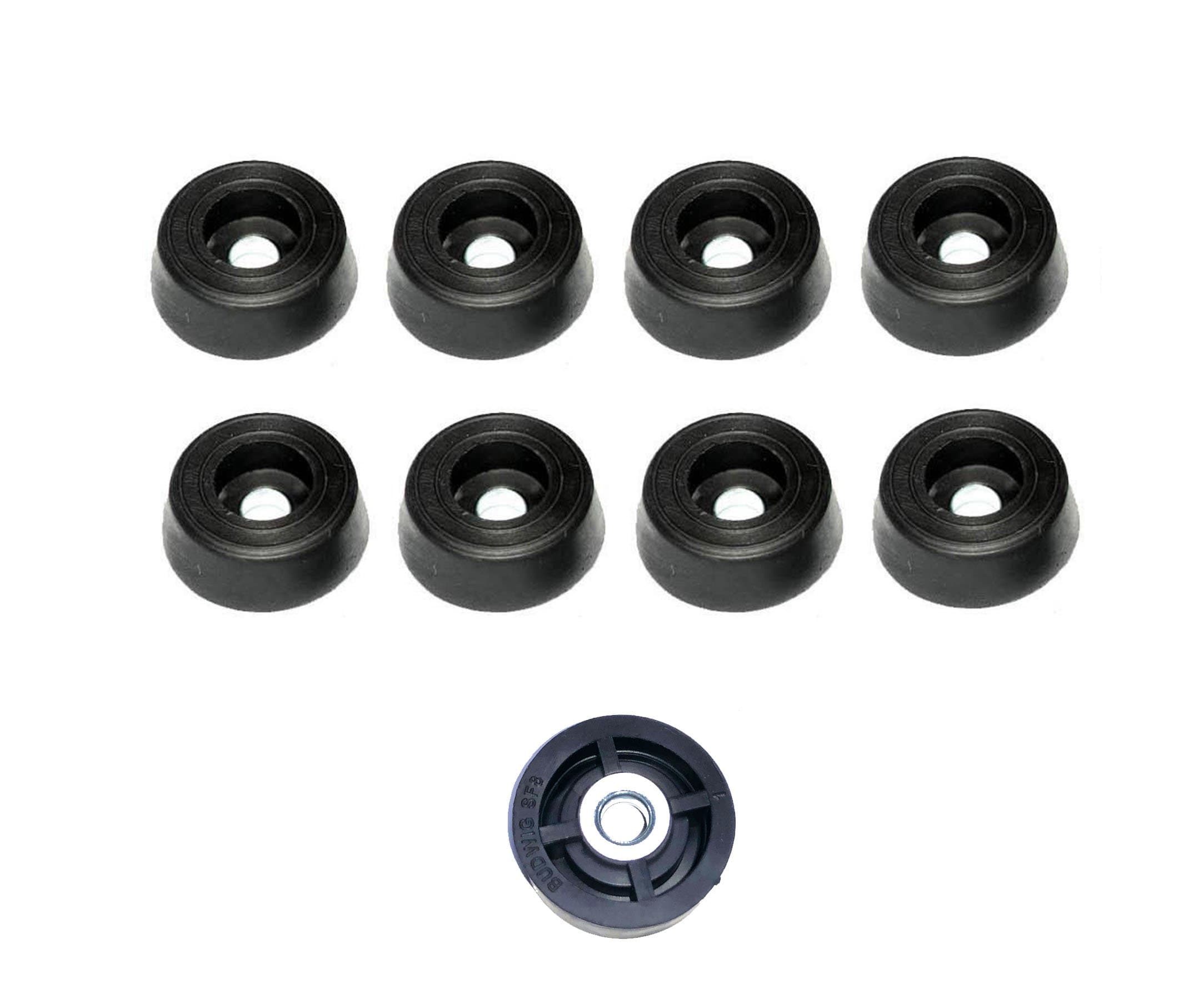 8 Medium Round Rubber Feet - .312 H X .859 D - Made in USA - Food Safe Cuttings Boards, Electronics, Hobby