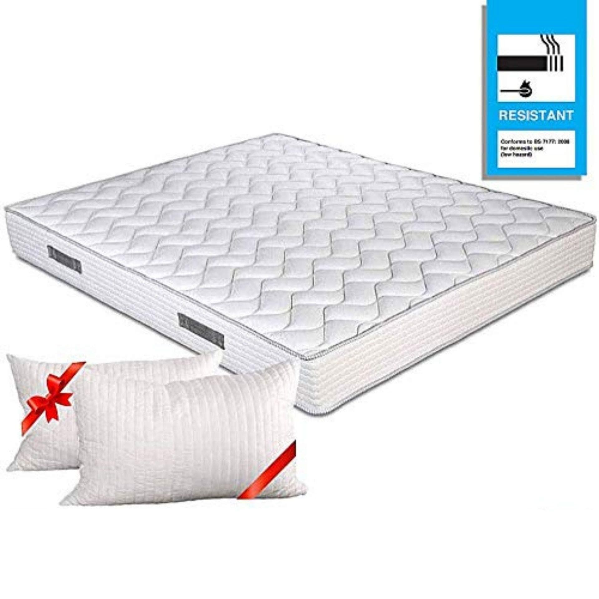 EVERGREENWEB Best Mattress 180 x 200 cm + 2 Memory Foam Pillow FOR FREE Breathable White Cover with MASSAGE Effect Orthopaedic Mattress for Bed Base, 100% ITALIAN | FASUK
