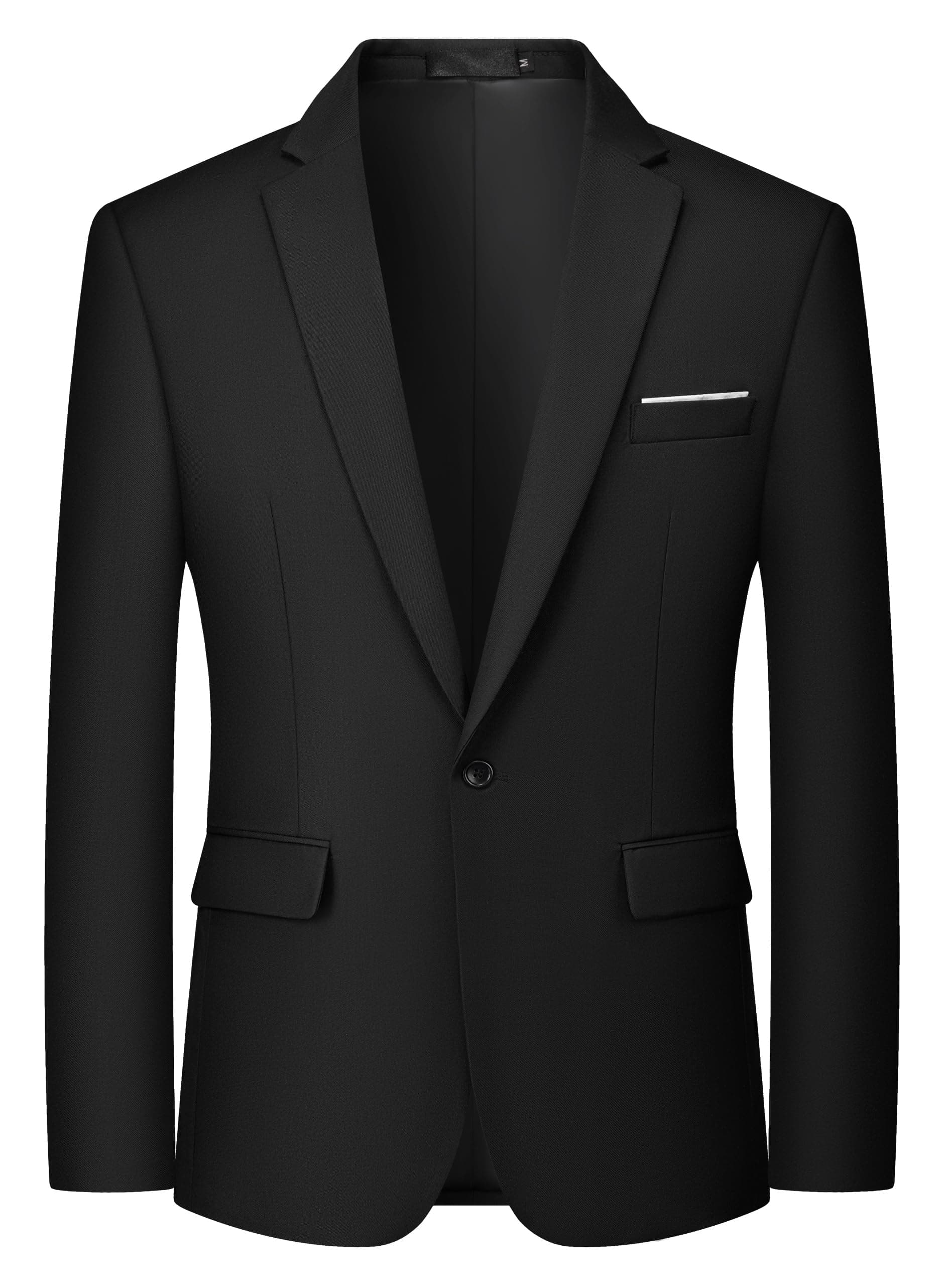 Men's One Button Blazer Casual Solid Color Suit Jacket Slim Fit Lightweight Sport Coats Blazers