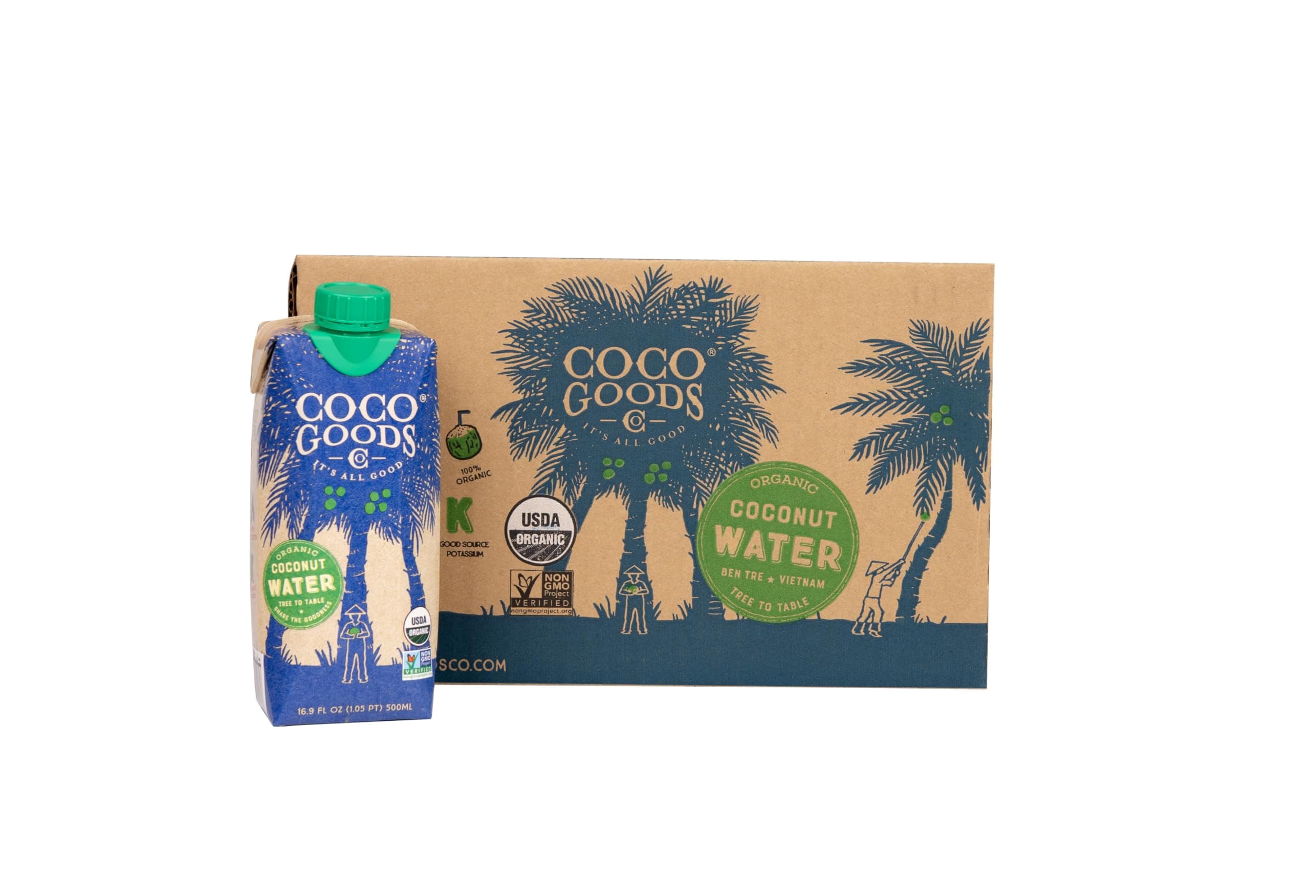 Single-Origin 100% Organic Coconut Water, Non-GMO, Never from Concentrate (16.9 fl. oz, 12 pack)
