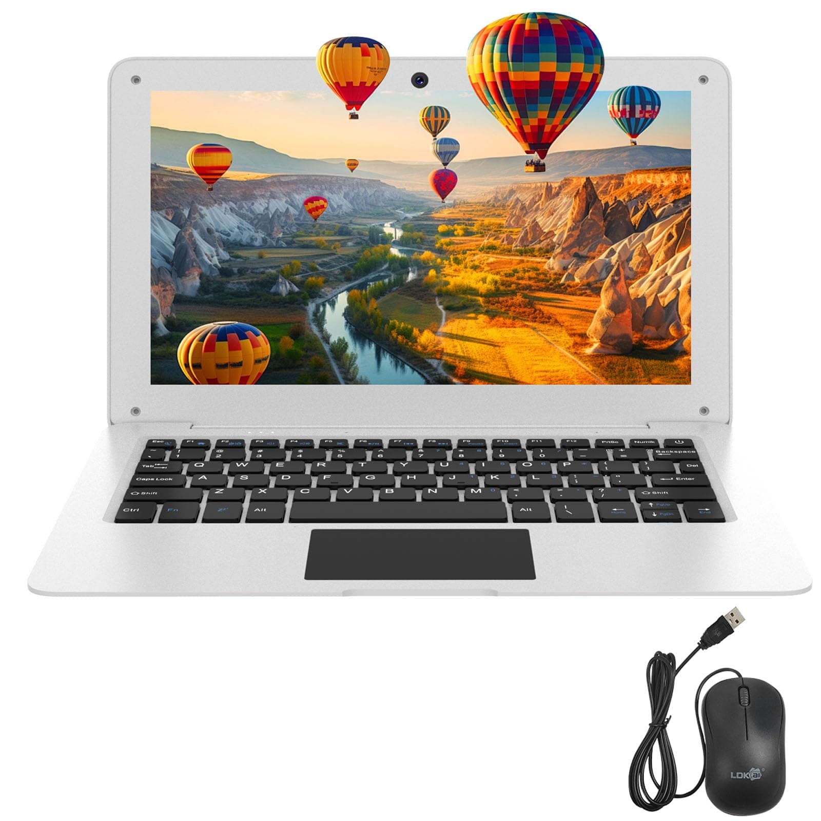 10.1 inch Mini Laptop Computer Netbook PC for Kids Students,supports Windows 10,Intel Celeron N4000 CPU, 8GB RAM 128GB SSD expandable, Wifi and Bluetooth 4.0-White