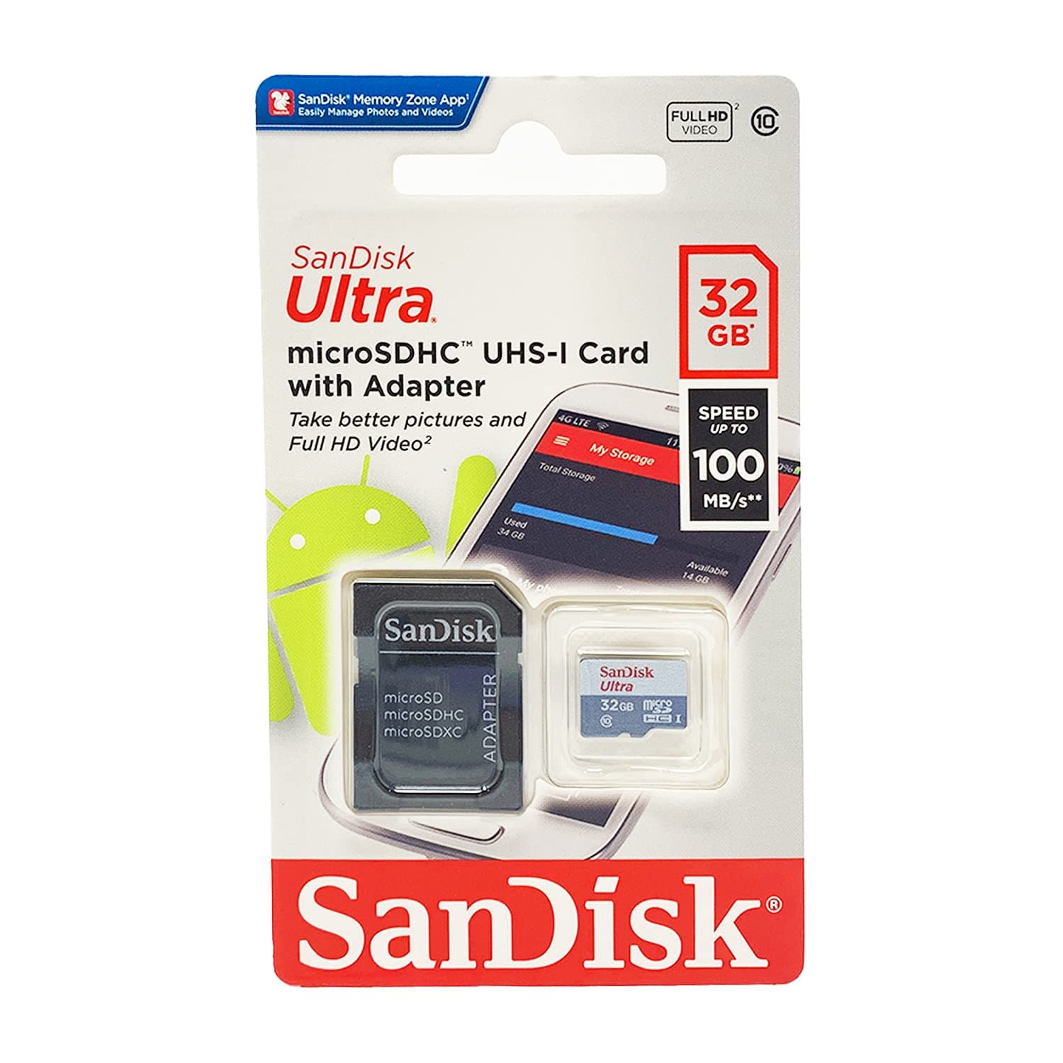 Ultra MicroSDHC 32GB UHS-I Class 10 Memory Card with Adapter (Upto 80mbps Speed)
