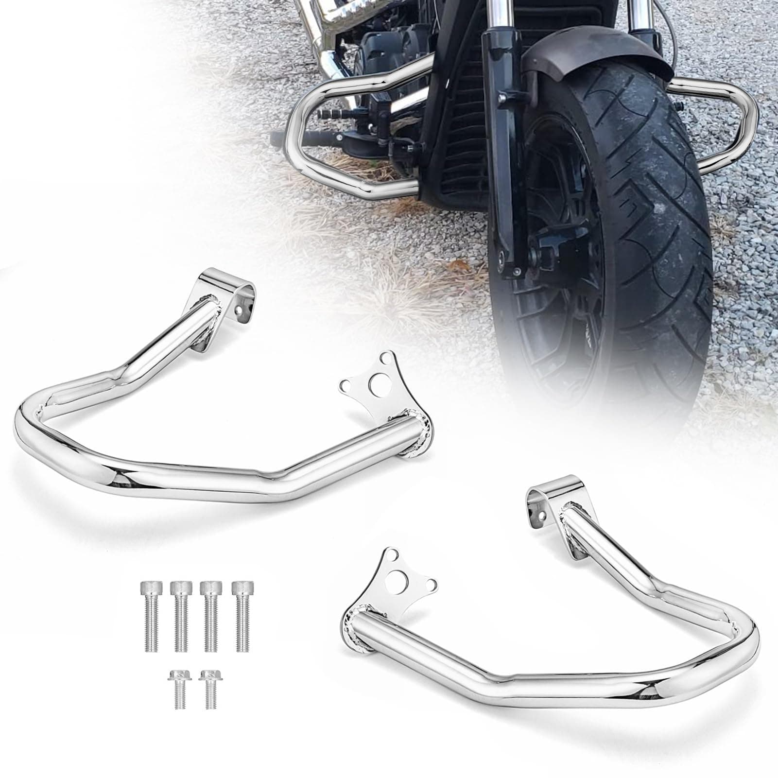 Wsays Chrome Engine Guard Frame Crash Bar Protection Highway Crash Bar Kit Compatible with 2015-2023 Indian Scout/Scout Sixty/Scout Bobber (Replace Part Number: 2881756-266)