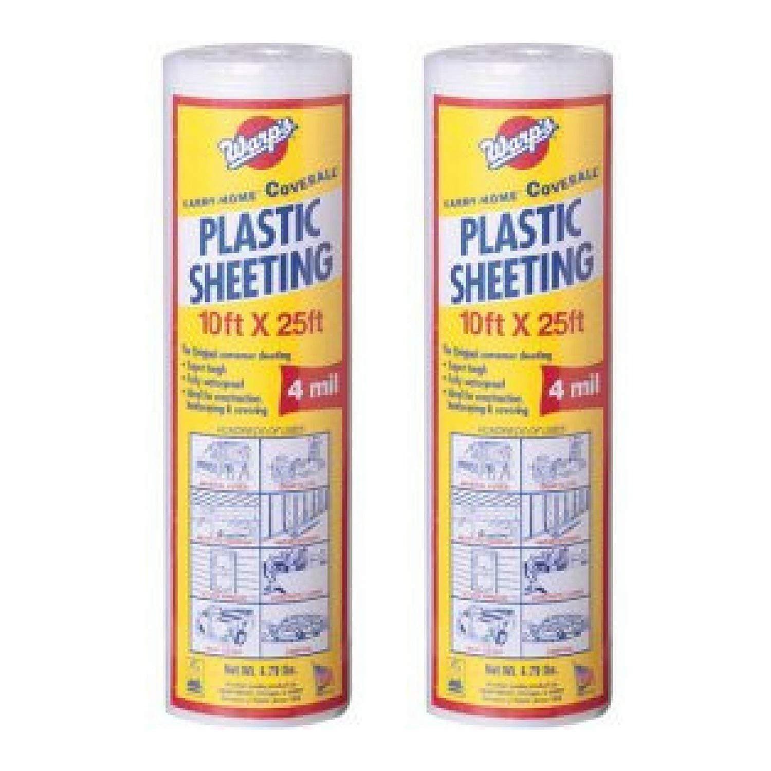 Warps Sp-4ch10-C 10" X 25' Clear Plastic Sheeting (2, One Pack)