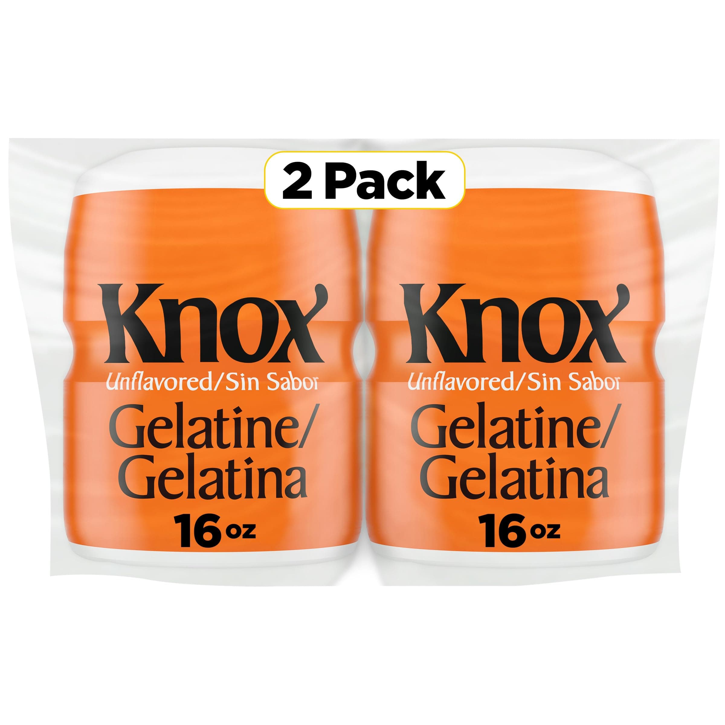 Unflavored Gelatin, 2 Ct Pack, 16 Oz Canisters