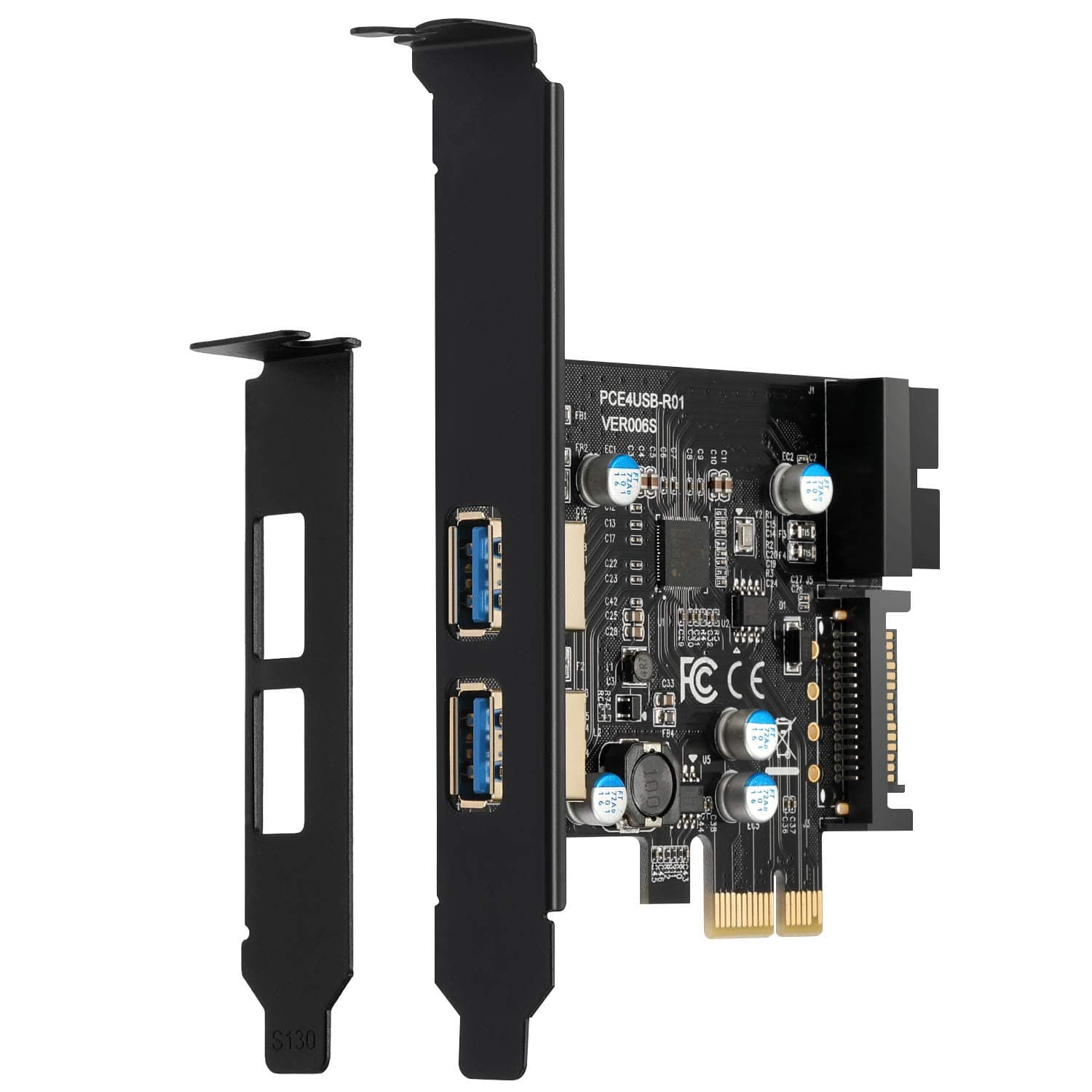 PCI E USB 3.0 Card PCI Express 1X 2 Ports with Internal 19 Pin USB 3.0 Connector Superspeed 5Gbps PCI E USBIII Expansion Card Controller Adapter Support Windows 10, 8, 7, XP