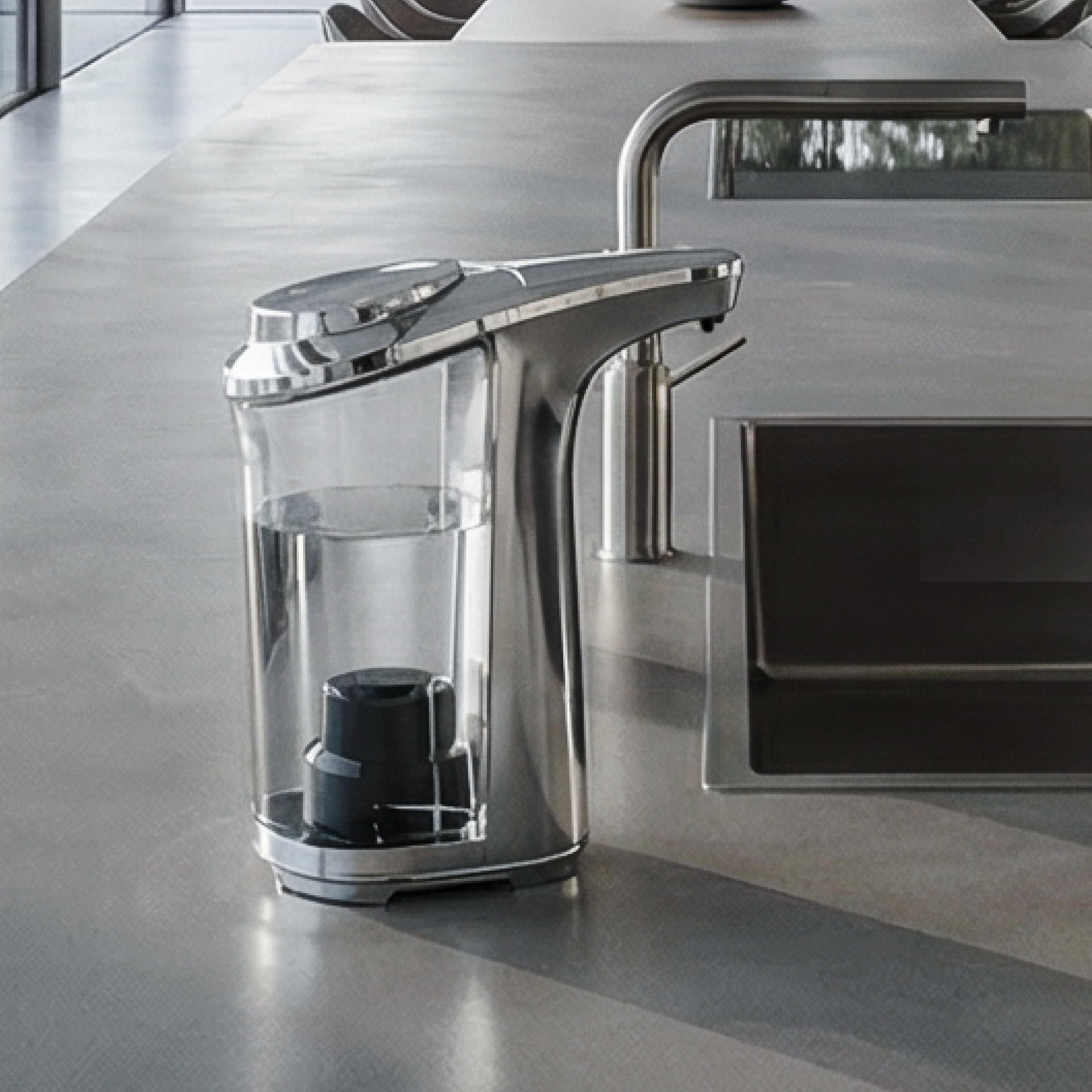 FKWin Automatic Soap Dispenser, Touchless Sensor Hand Soap Dispenser 17oz/500ml, 5 Adjustable Dispensing, Wide Opening Refillable Reservoir, Battery Powered for Bathroom & Kitchen – Silver