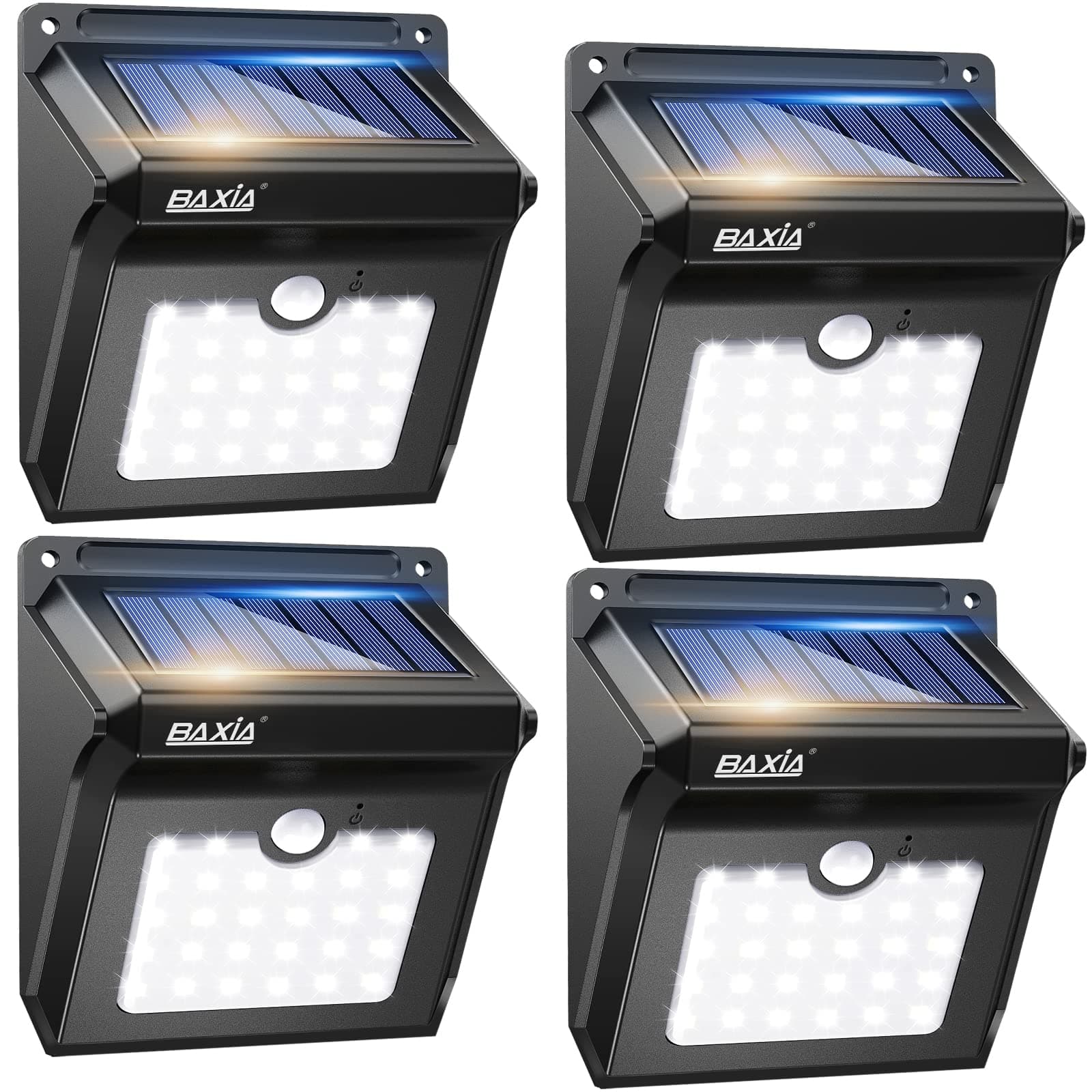 Solar Outdoor Lights Wireless Security Motion Sensor Solar Lights Outdoor Waterproof for Front Door,Backyard,Steps,Garage,Garden (400LM,4 Packs)