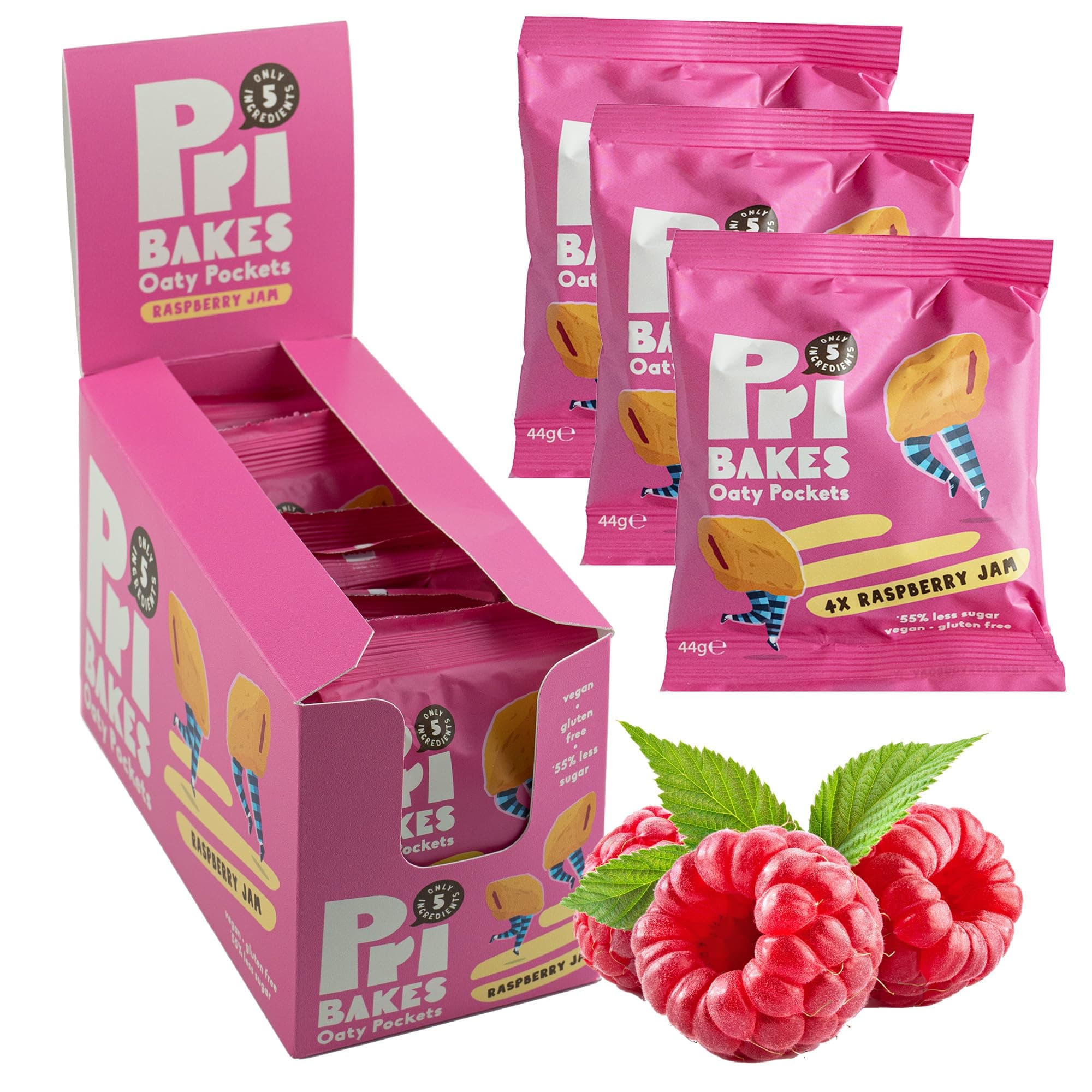 12 pcs Raspberry Jam Oaty Pockets