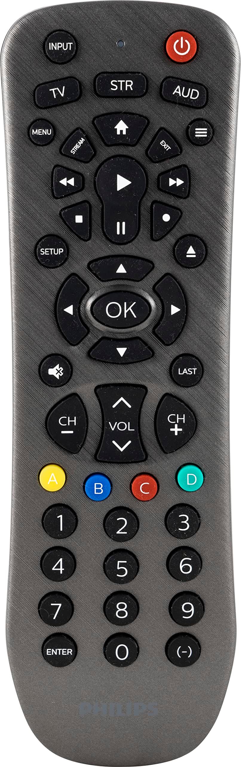 Universal Remote Control Replacement for Samsung, Vizio, LG, Sony, Sharp, Roku, Apple TV, RCA, Panasonic, Smart TVs, Streaming Players, DVD, Simple Setup, 3 Device, Graphite, SRP3229G/27