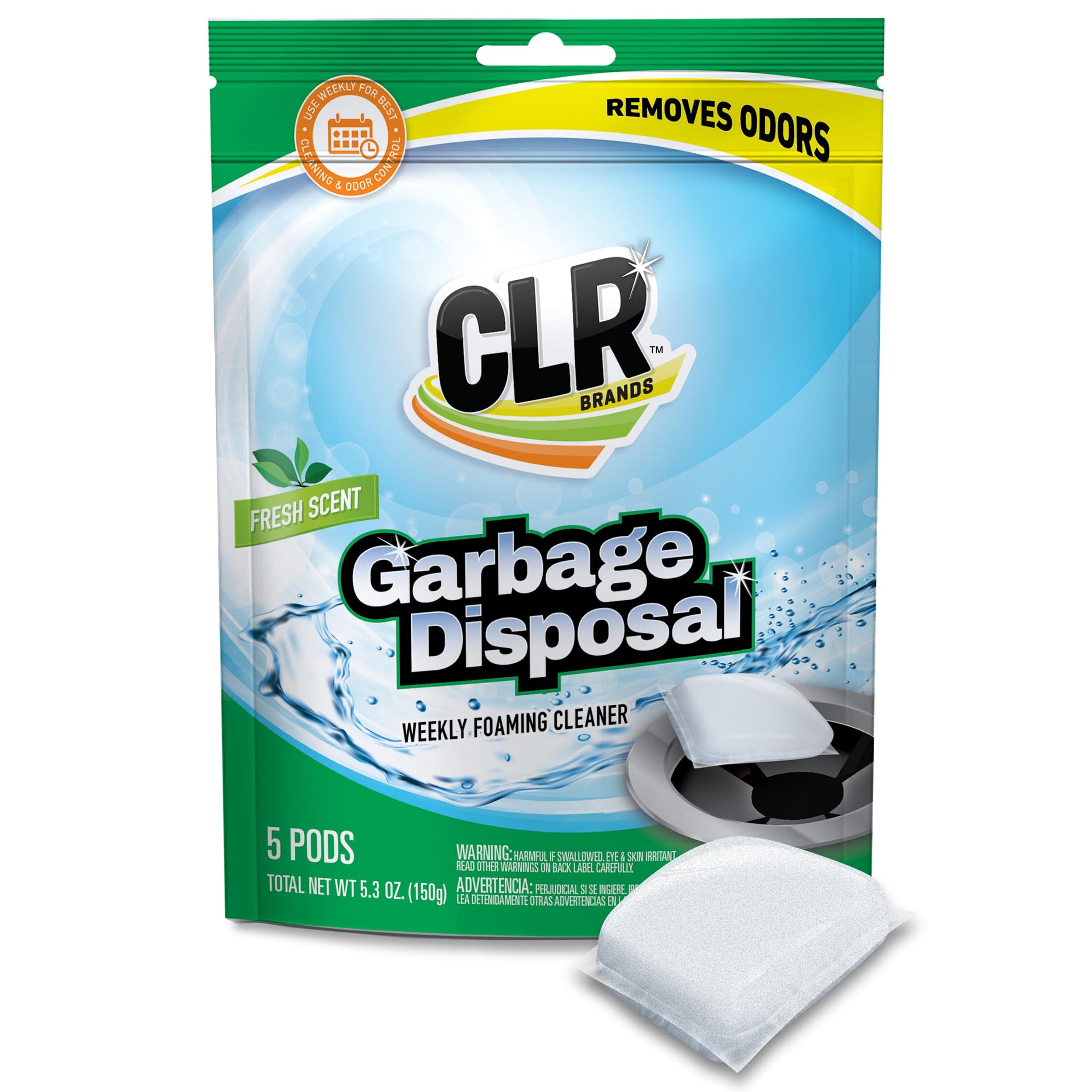 CLR Garbage Disposal Cleaner, 5 Pods