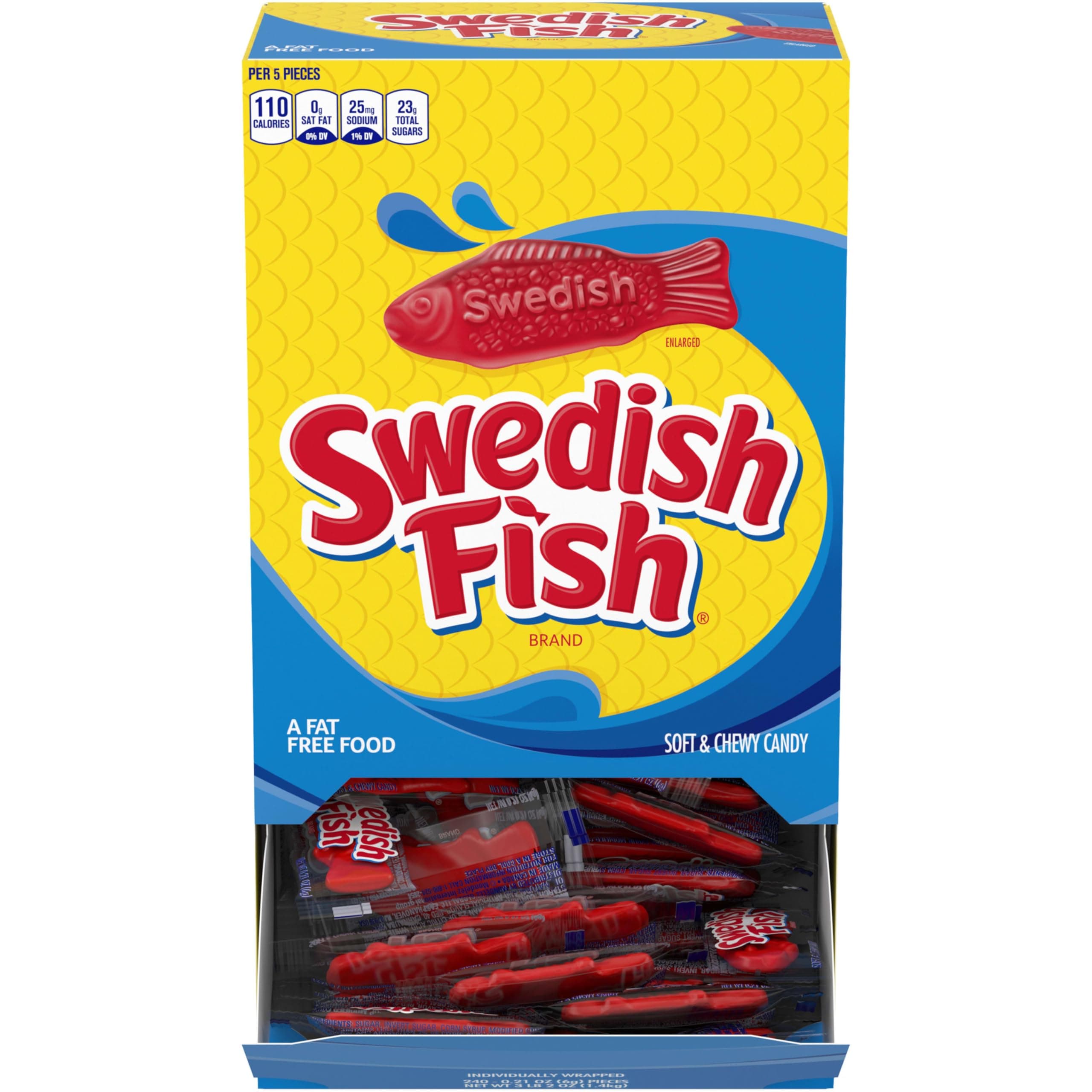- SWEDISH FISH Individually Wrapped Soft & Chewy Gummy Candy, Bulk Candy, 240 Count Box