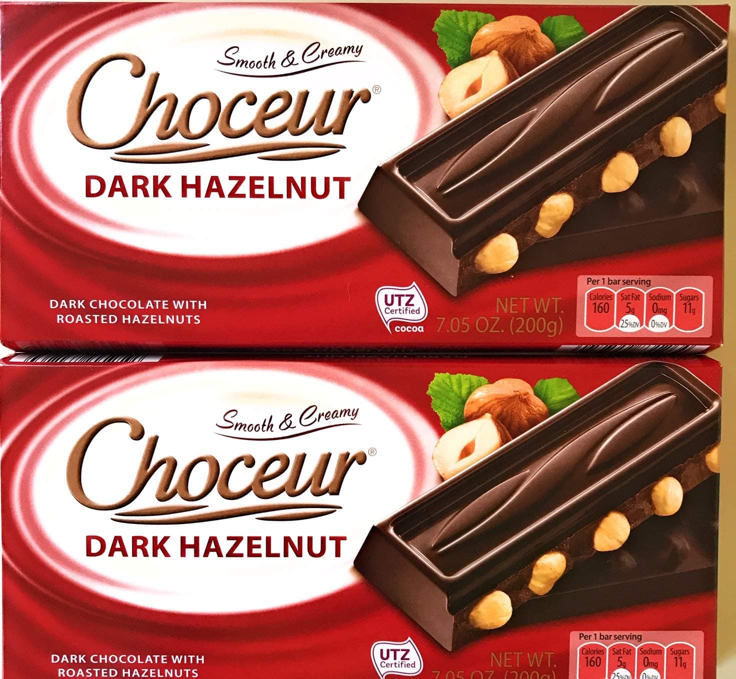 Dark Chocolate with Roasted Hazelnuts 7.05 oz (Pack of 2)