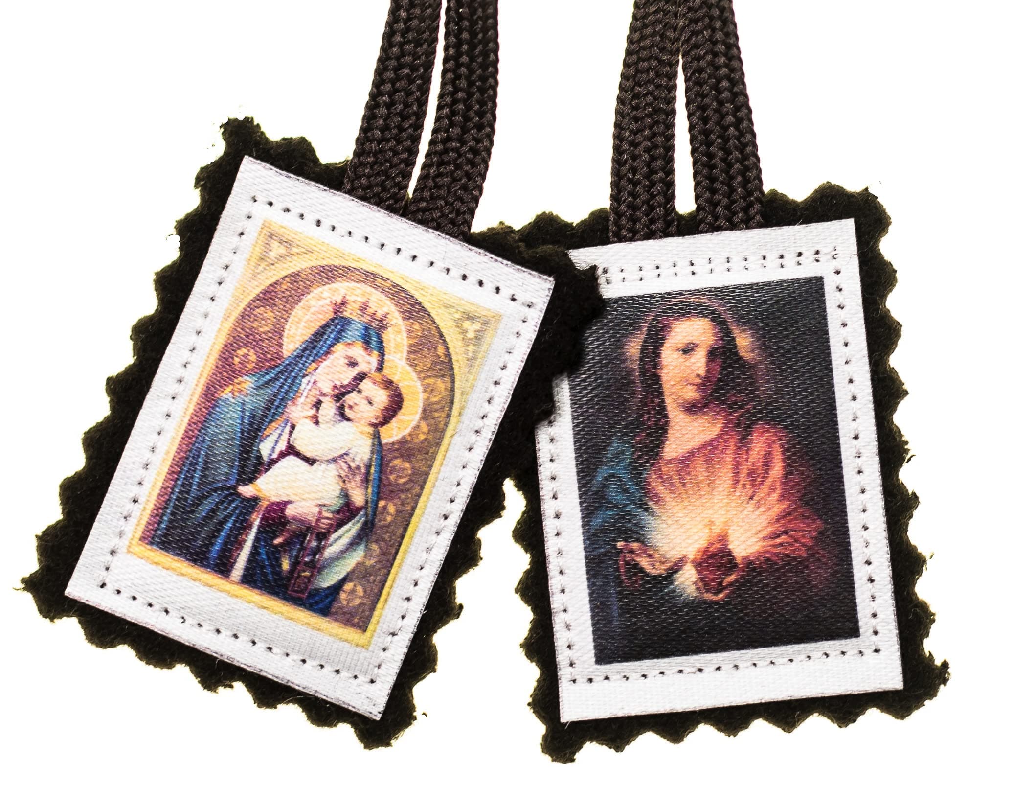 Intercession St Carmel Wool Scapular - Made by Carmelite Nuns (Brown Cord - 23 in)
