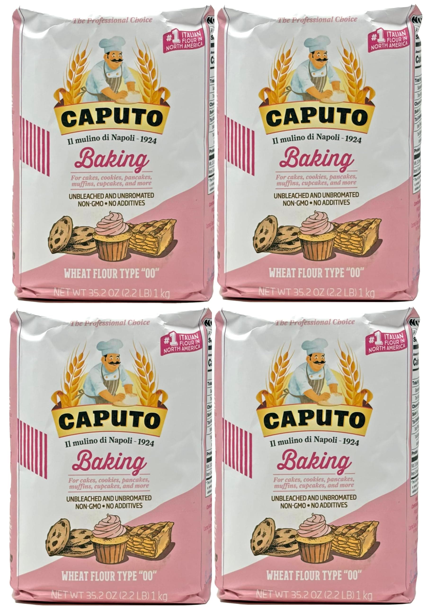 Antimo Caputo Baking (Pasticceria Pastry) 00 Flour 2.2 Pound Bag - For Desserts & Shortbreads - From Italy Type 00 Wheat (Pack of 4)