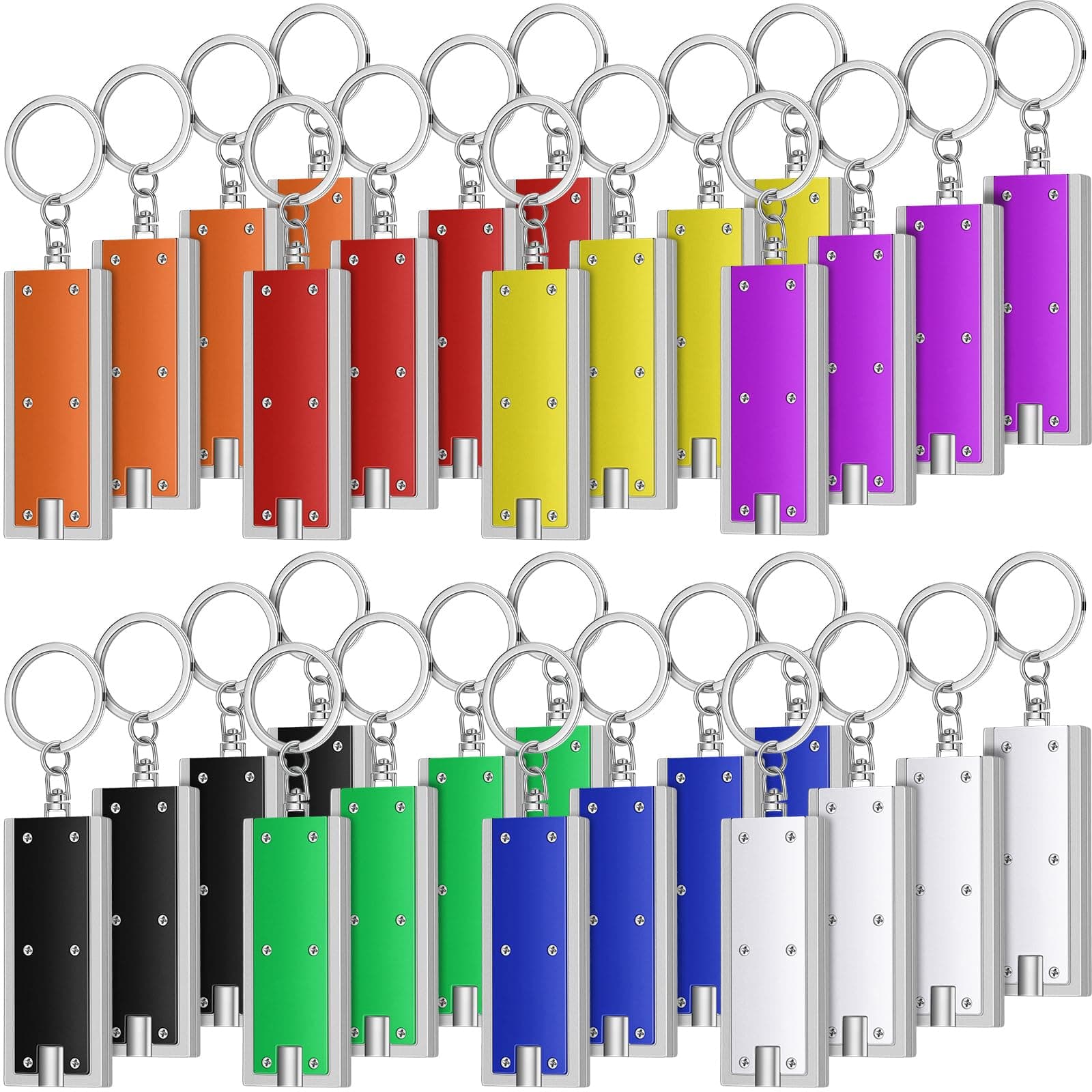Hicarer 32 Pieces Flashlights Keychain Bulk Mini Powerful LED Keychain Lights Portable Flashlight for Emergency Camping Outdoor Equipment Party Bulk Gifts