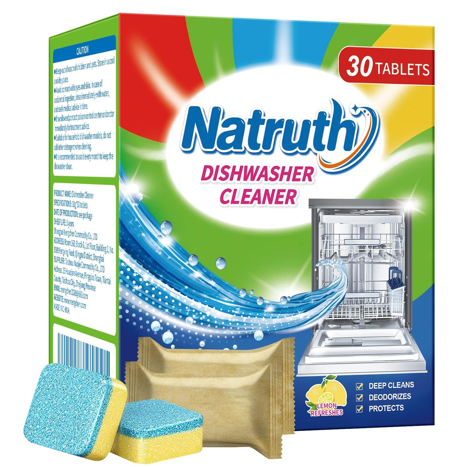 Dishwasher Cleaner And Deodorizer Tablets -30 Pack for Deep Cleaning, Deodorizing & Protecting, Prevents Buildup for Optimal Dishwasher Performance(Lemon)