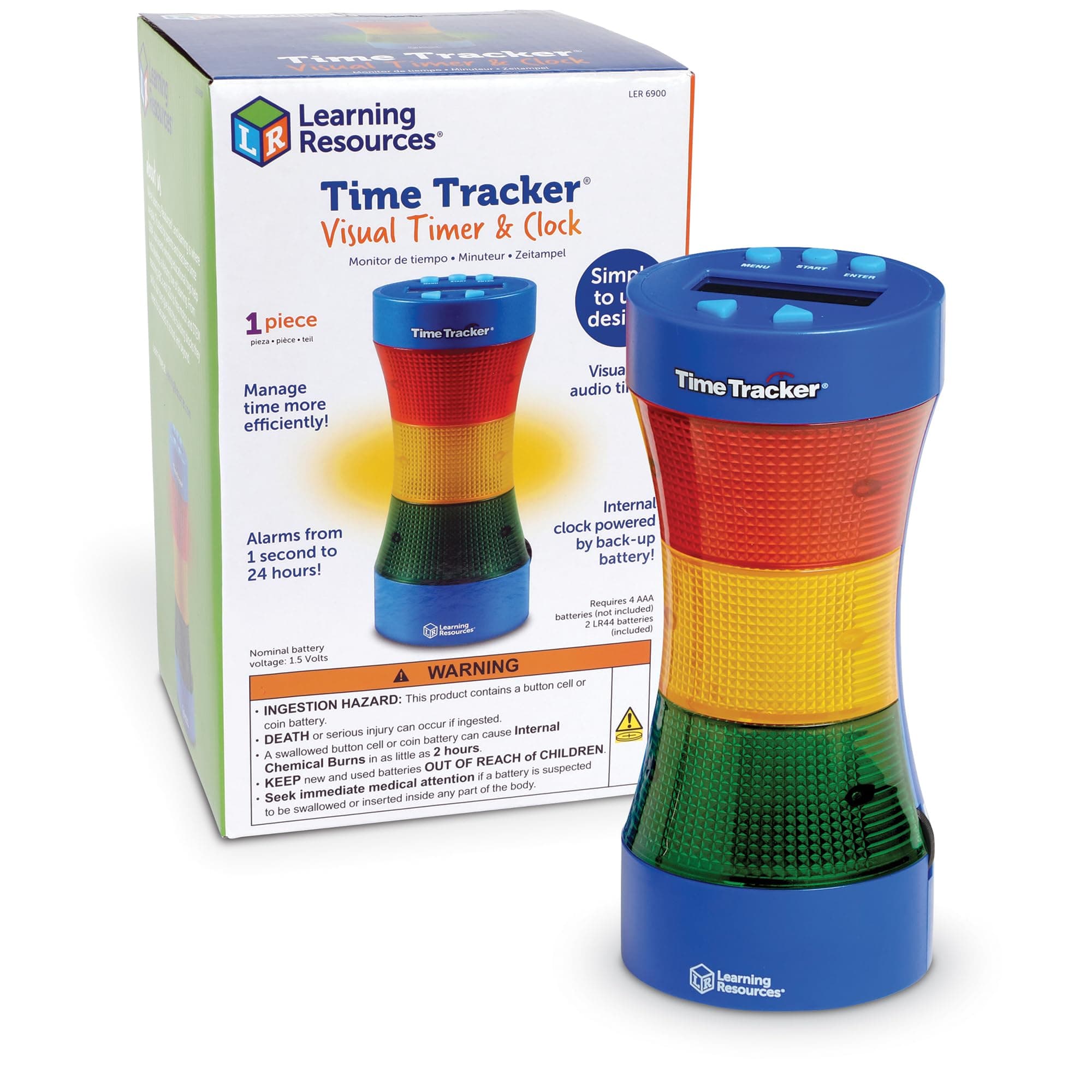 Time Tracker Visual Timer & Clock - 1 Piece, Classroom Tracker, Alarm Clock, Light Up Timer for Classroom, Visual Tracker