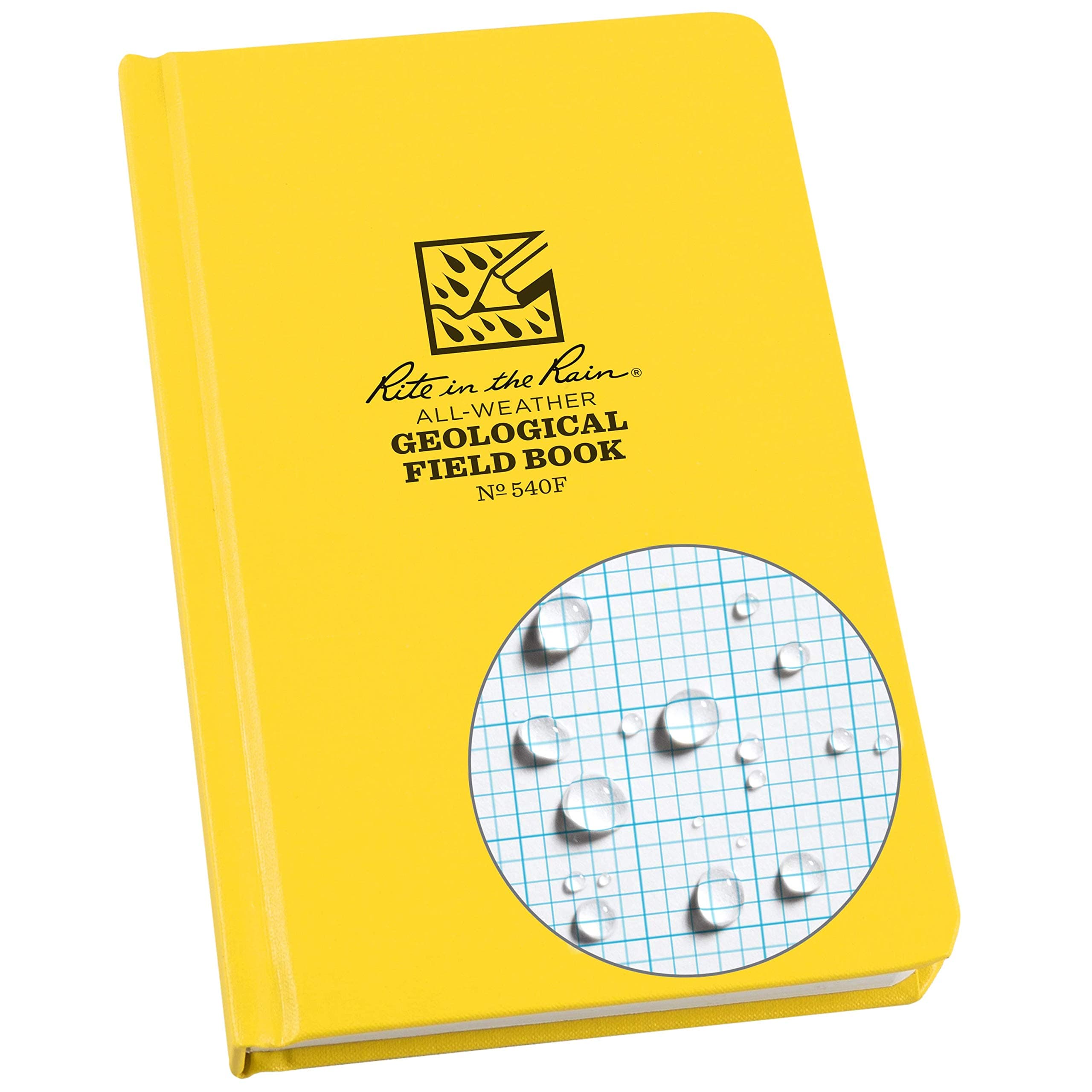 Waterproof Paper Geological Notebook Side Hard Bound Fabrikoid Cover White/Yellow 160 Pages 80 Sheets 20 Geological reference Pages includes conversion charts 4.75 x 7.5 x .5 Inches