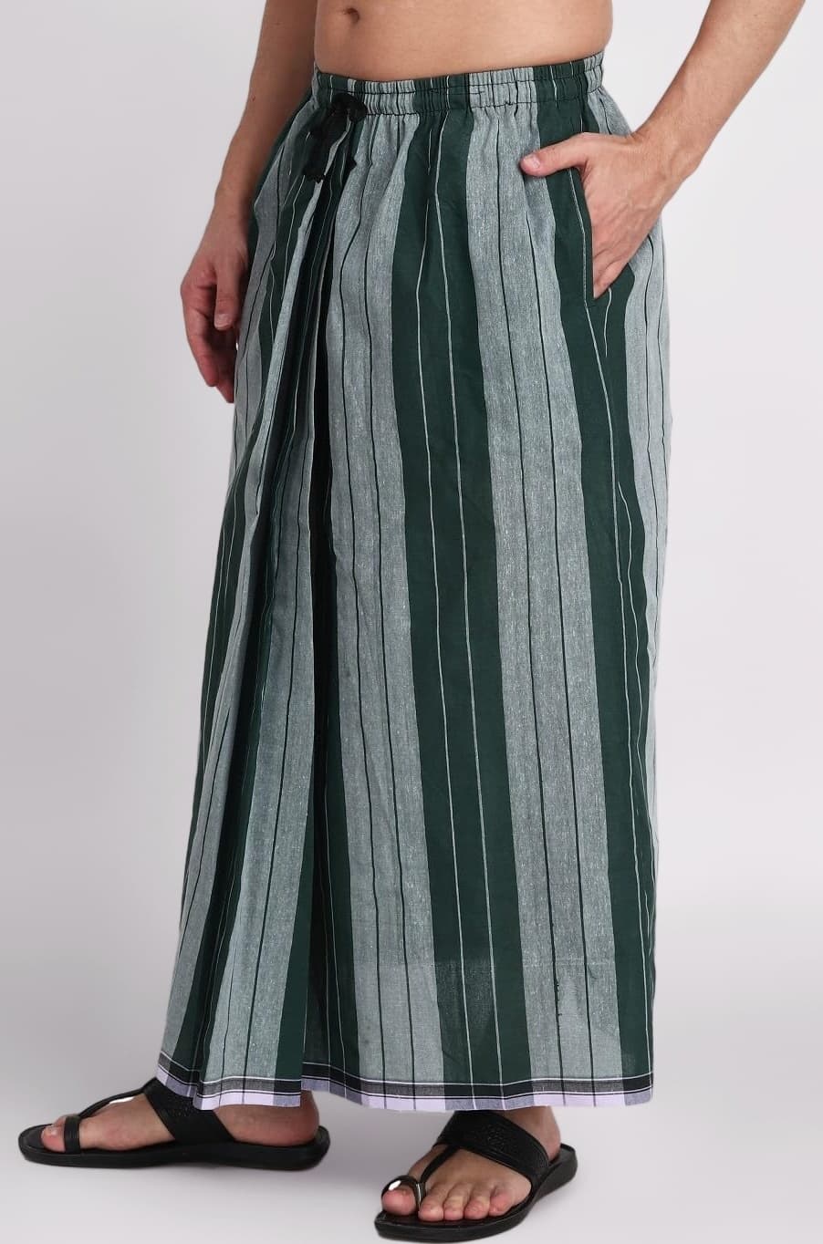 Gowri Tex Elastic Premium Lungi with Dual Packet Pack of 1