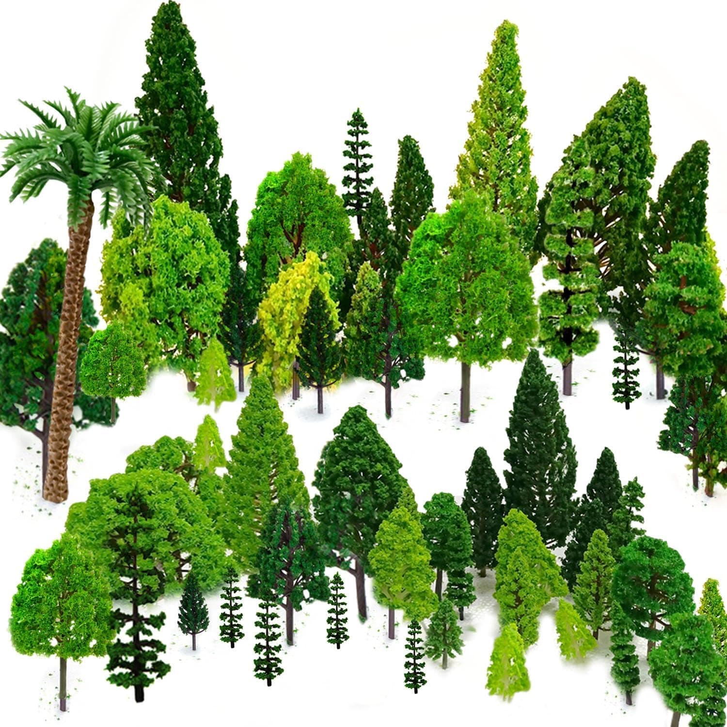 29pcs Mixed Model Trees, 1.5-6 inch(4-16 cm), Ho Scale Trees, Diorama Models, Model Train Scenery, Architecture Trees, Model Railroad Scenery with No Stands