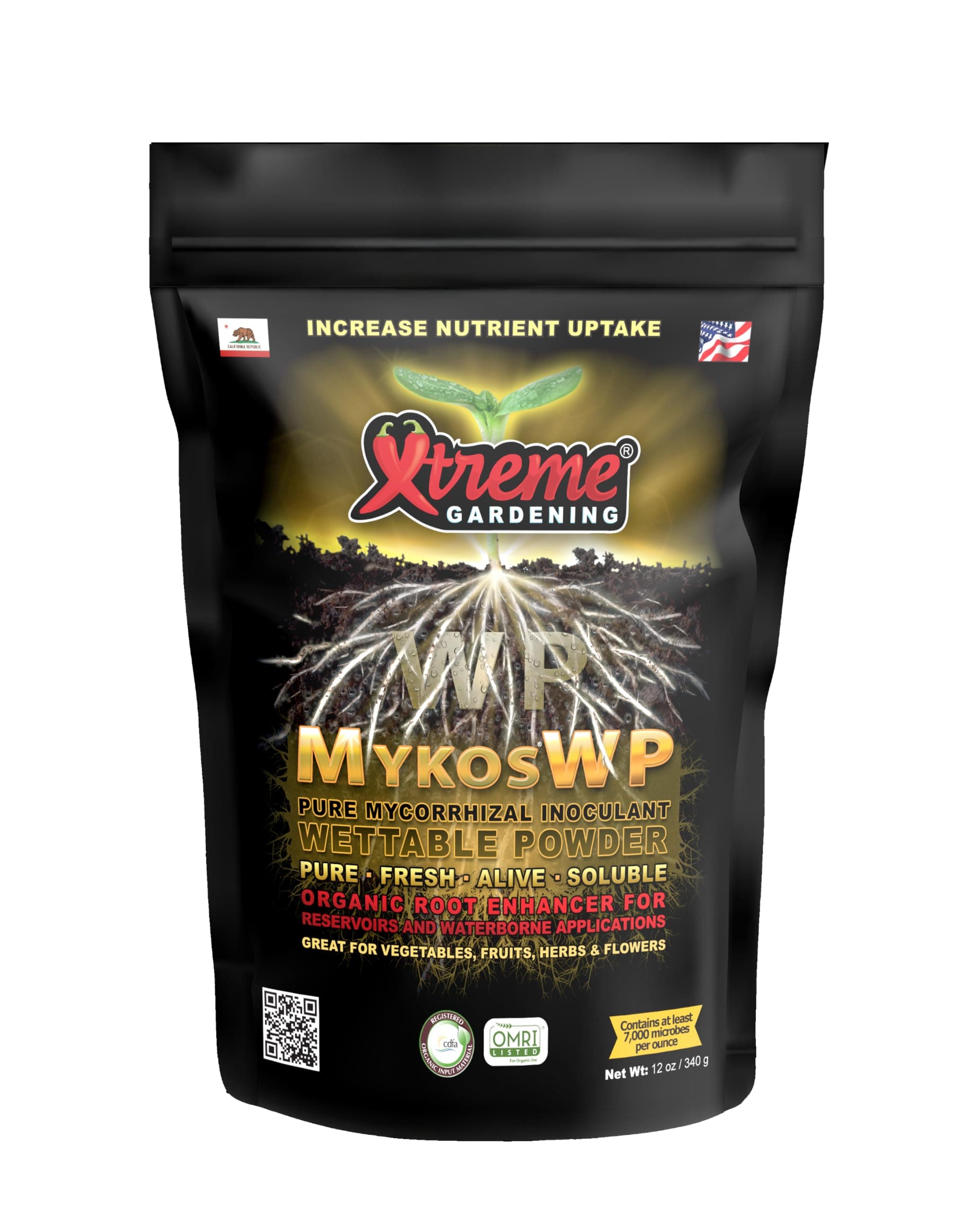 Xtreme Gardening Mykos WP - Wettable Powder Hydroponic Root Enhancer, 12 oz