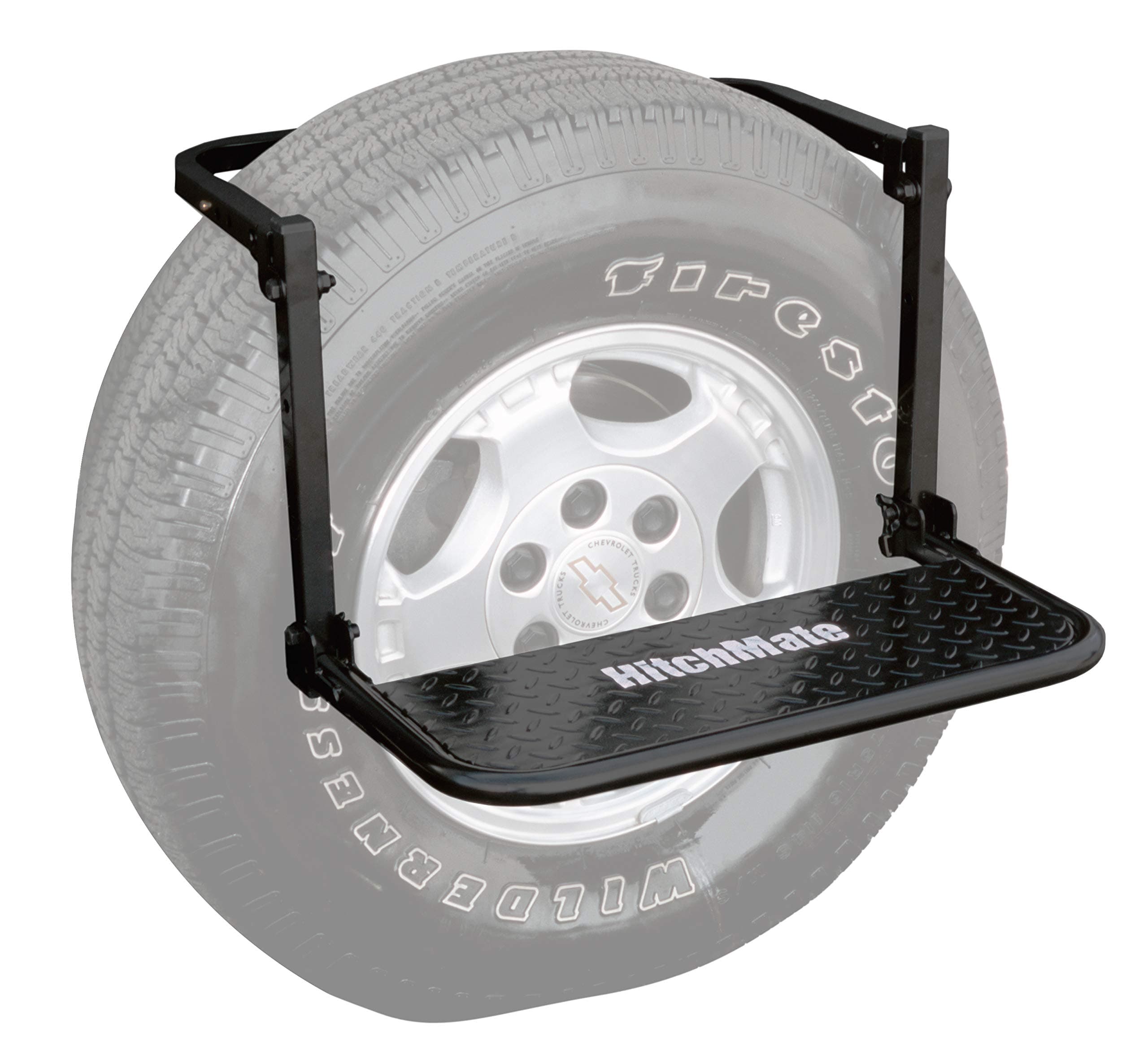 HitchMate Heininger TireStep – Adjustable Step for SUVs, RVs & Trucks, Fits Tires Up to 12.5" Wide, 22"x10" Platform, 400 lb Capacity, Folds Flat, Storage Bag Included, Easy Roof & Engine Access