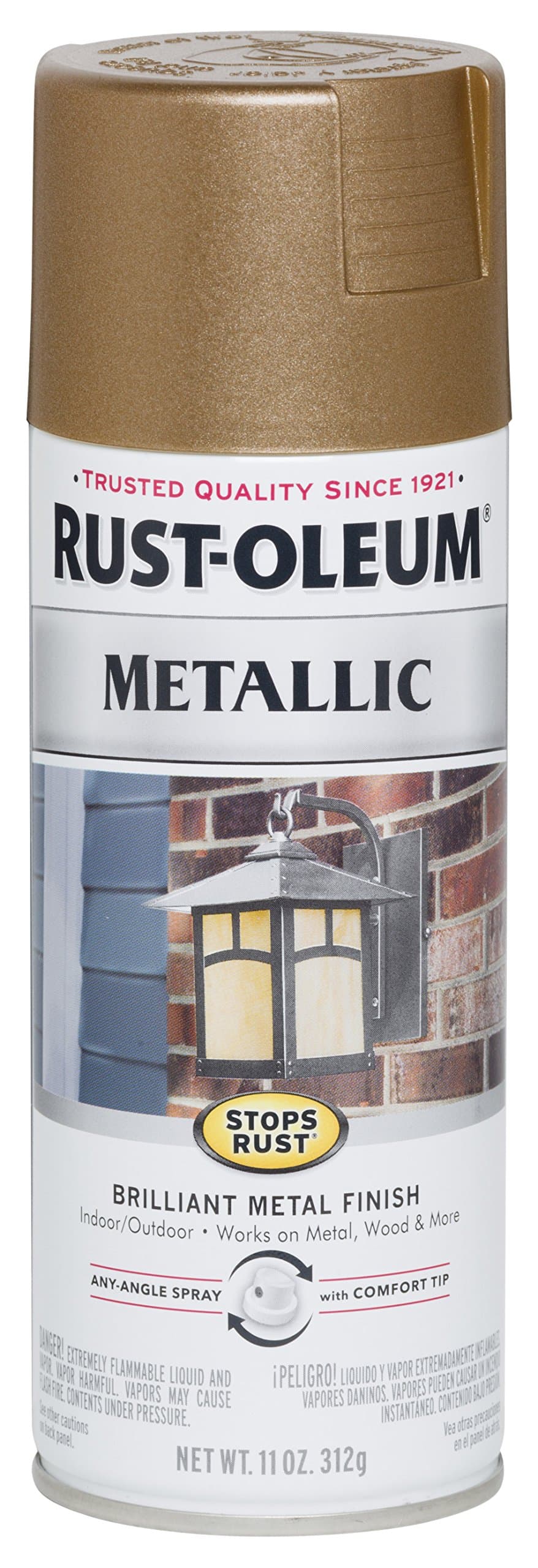 7274830-2PK Stops Rust Metallic Spray Paint, 2 Pack, Antique Brass, 2 Pack