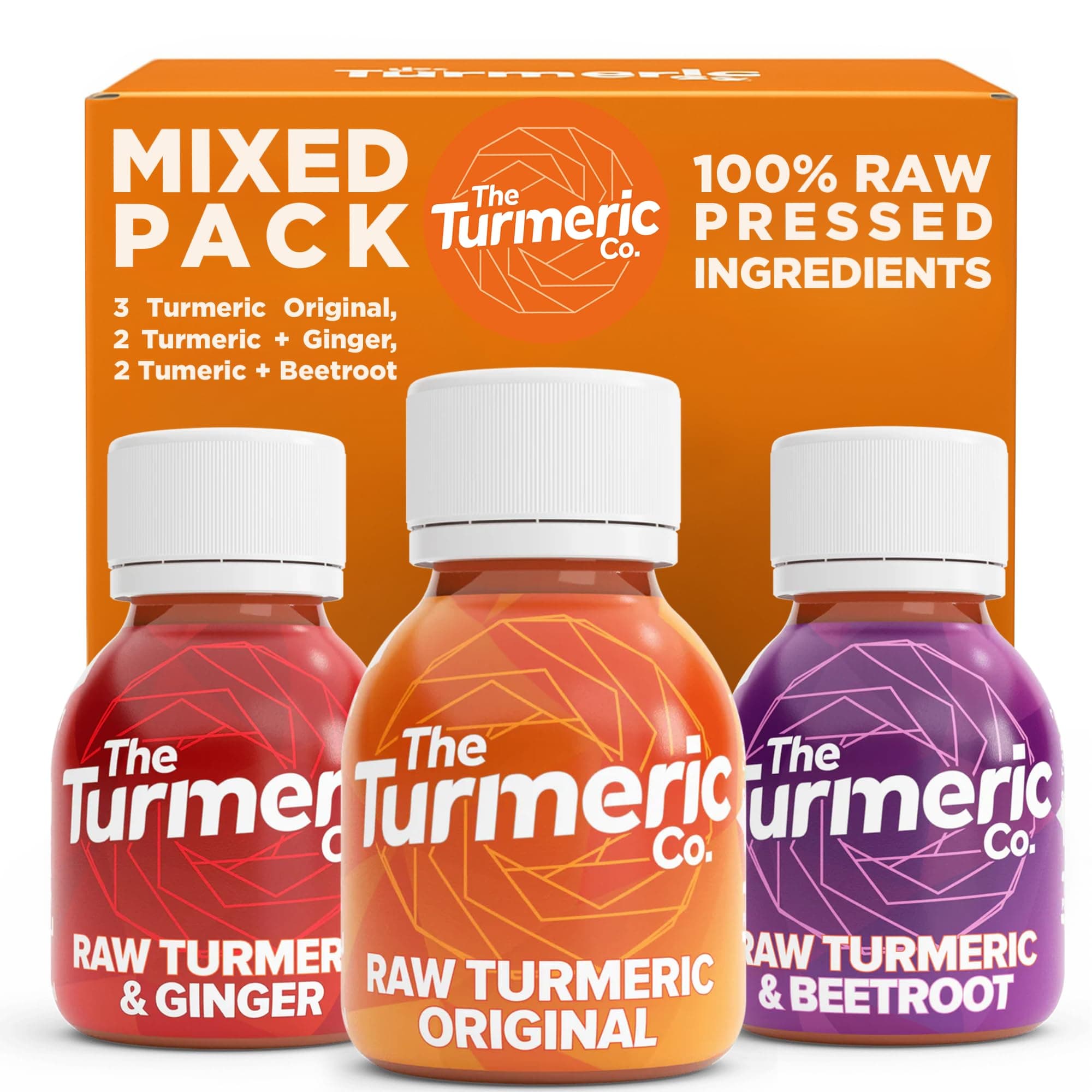 Turmeric, Ginger, Beetroot Shots - The Turmeric Co 7 Pack of Mixed Pack of He...