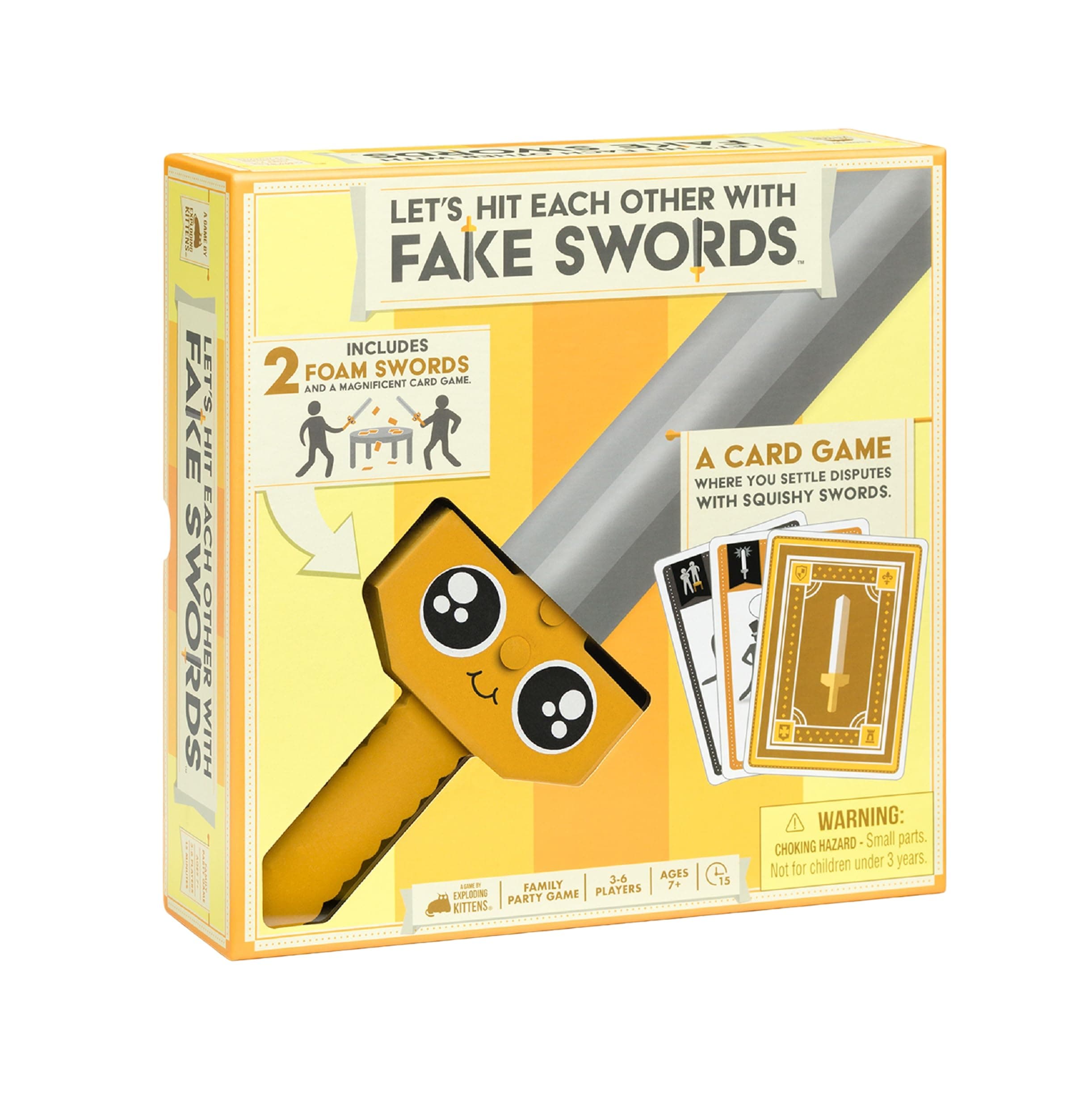 Exploding Kittens Let's Hit Each Other with Fake Swords 3-6 Players - Ages 7+ - 15 Minutes to Play - A Sword Fighting Card Game - Party Game, Family Game Night, Kid and Adult Card Game