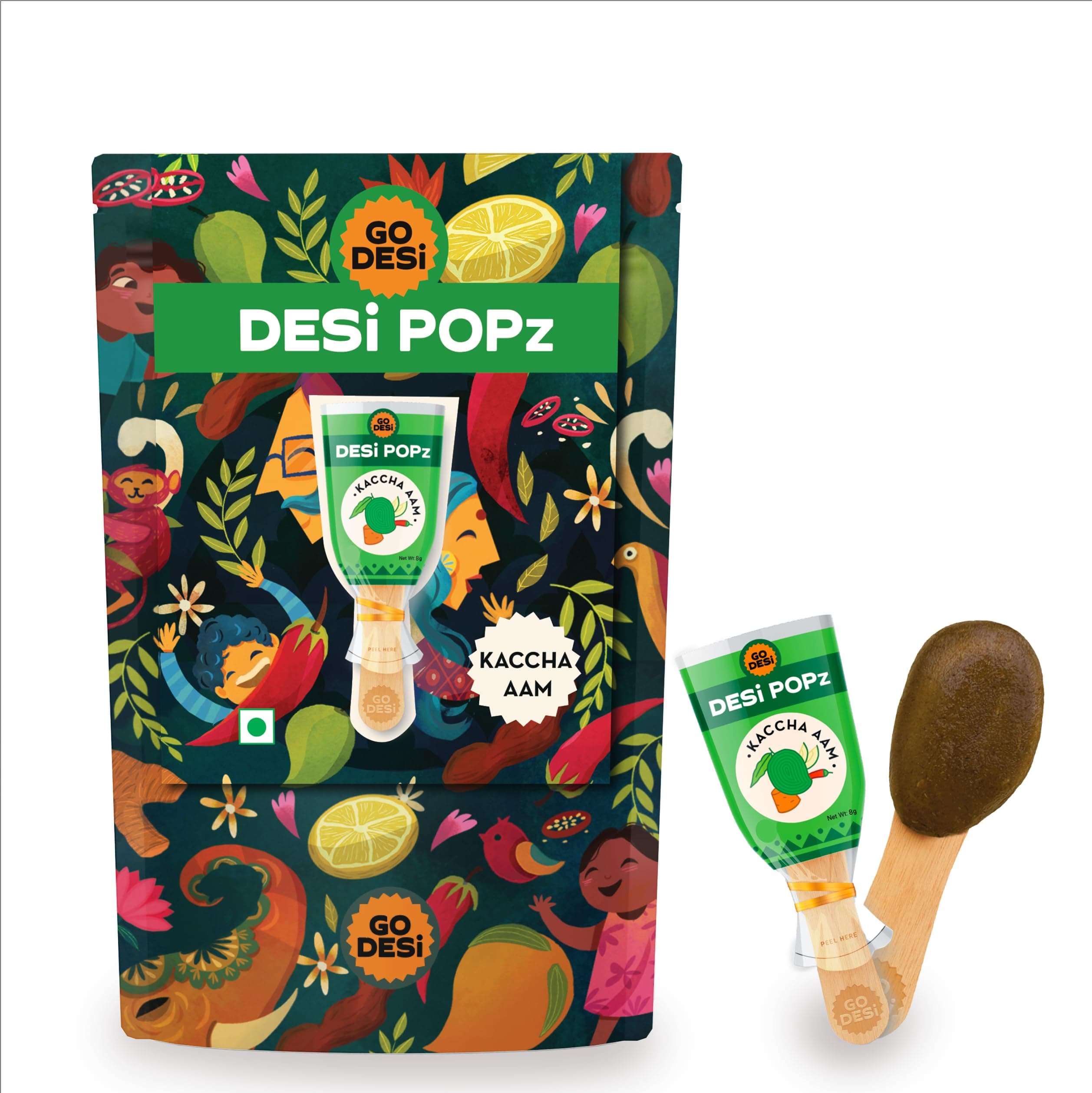 GO DESi Kaccha Aam Pop, Aam Candy, 3 x Pack of 10 pcs, Desi Popz, 240 g