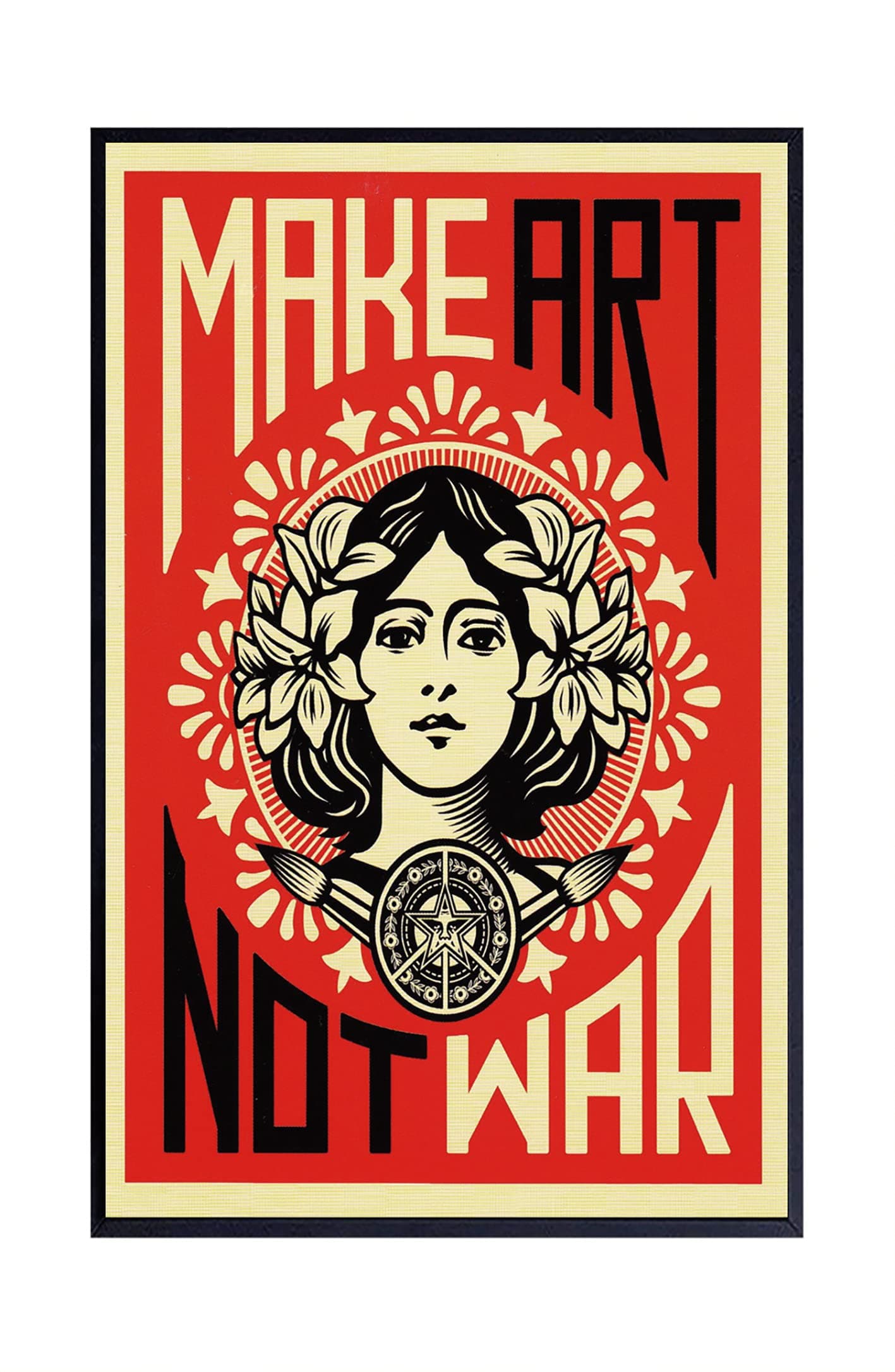 FatCat Wall Graphics Make Art Not War Anti-War Peace Poster Frameless Gift 12 x 18 inch(30cm x 46cm)-LT-113