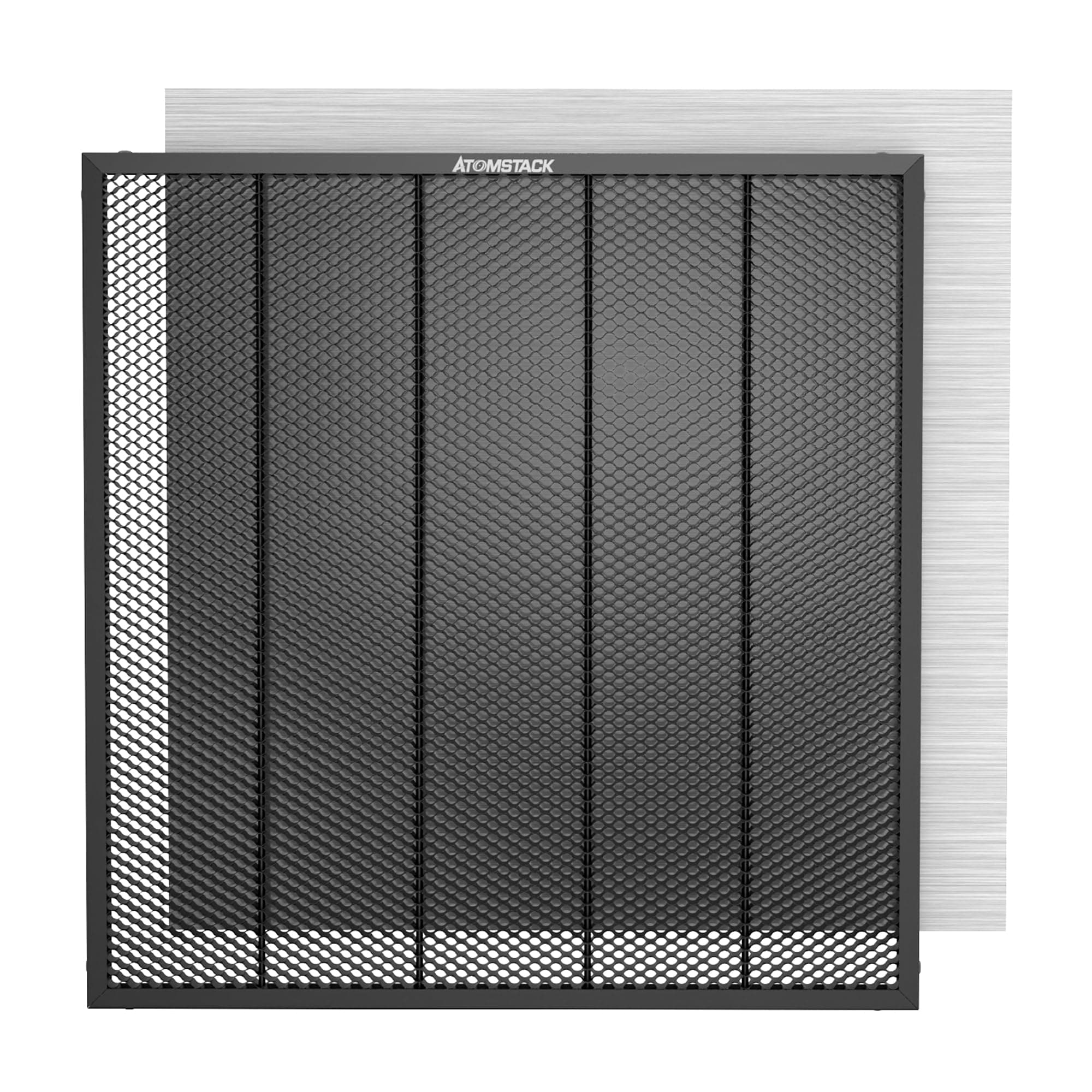 ATOMSTACK F4 Honeycomb Laser Bed 15.7"X15.7" for Laser Engraver Honeycomb Working Table with Metal Tray, 6 Platens & 4 Pads Compatible with Most Engravers Fast Heat Dissipation and Desktop-Protection