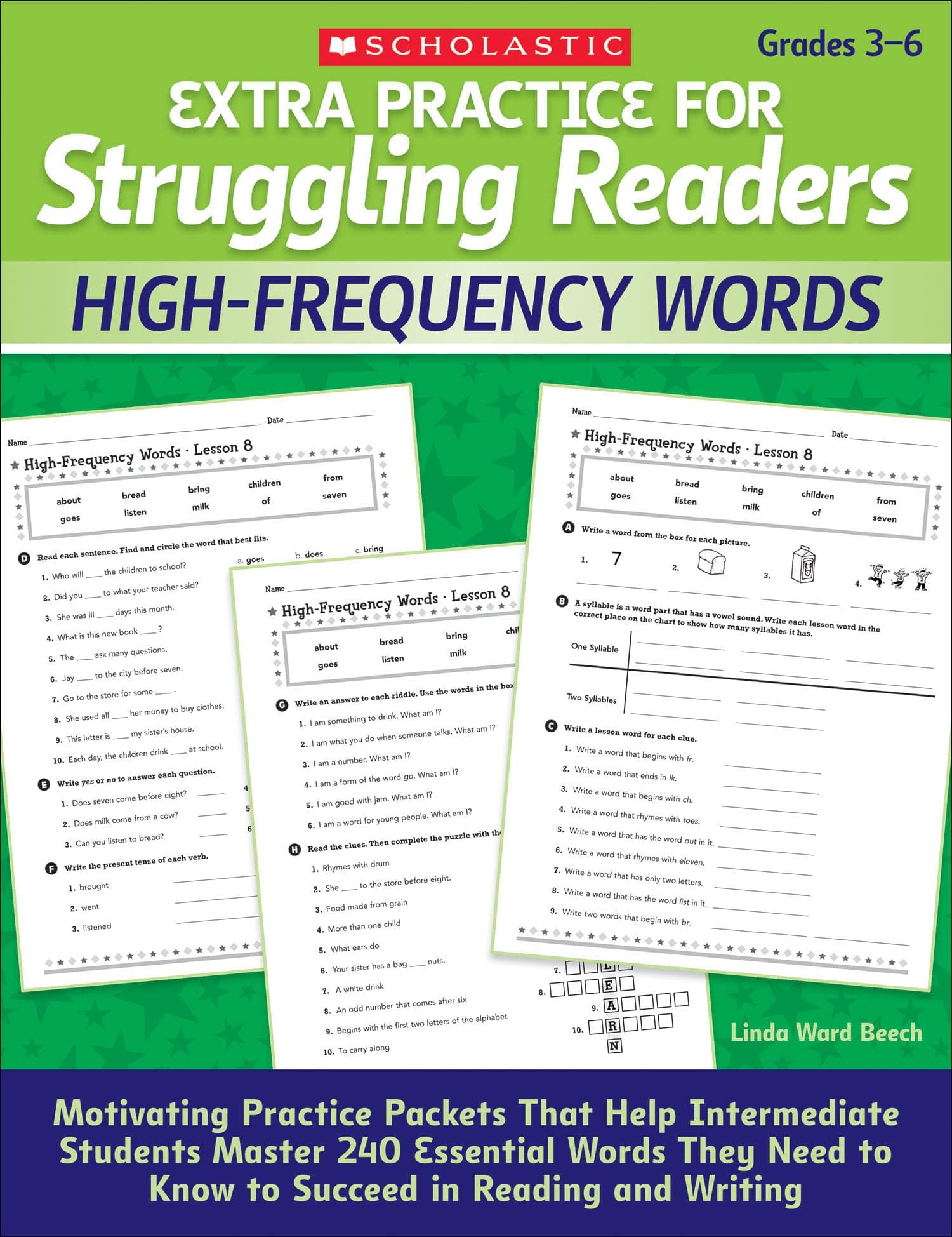 Extra Practice for Struggling Readers: High-Frequency Words: Motivating Practice Packets That Help Intermediate Students Master 240 Essential Words They Need to Know to Succeed in Reading and Writing