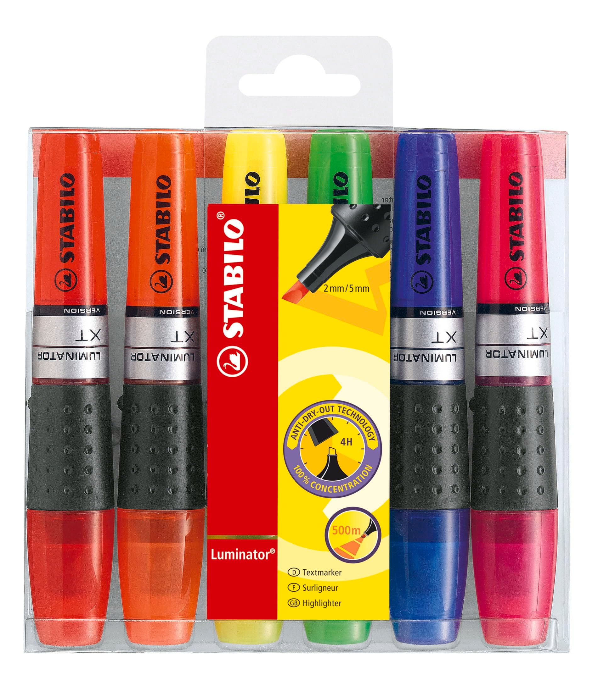 LUMINATOR - Highlighter - Pack of 6 - Assorted colours