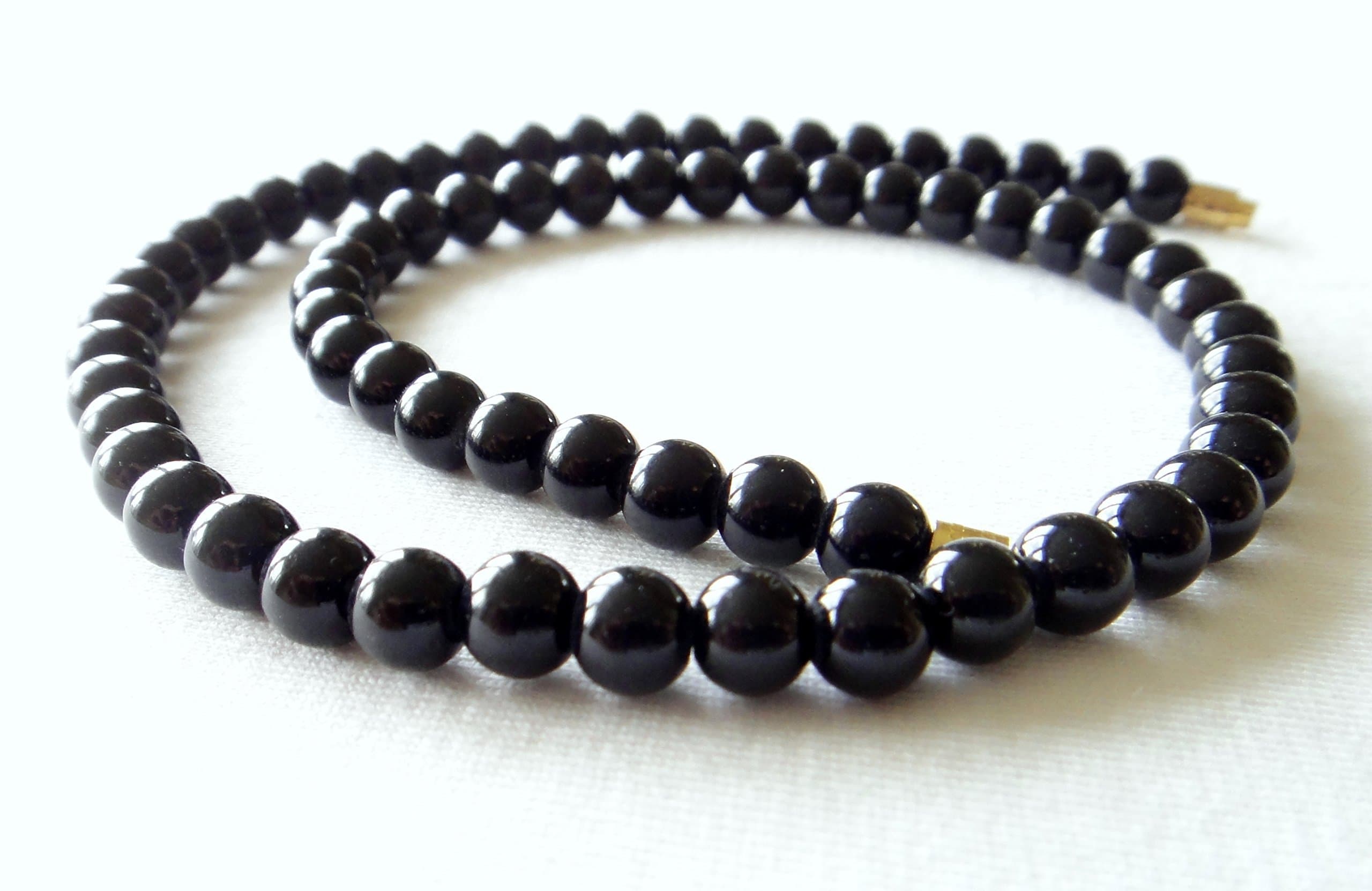 Black Onyx Necklace 6mm Various Lengths