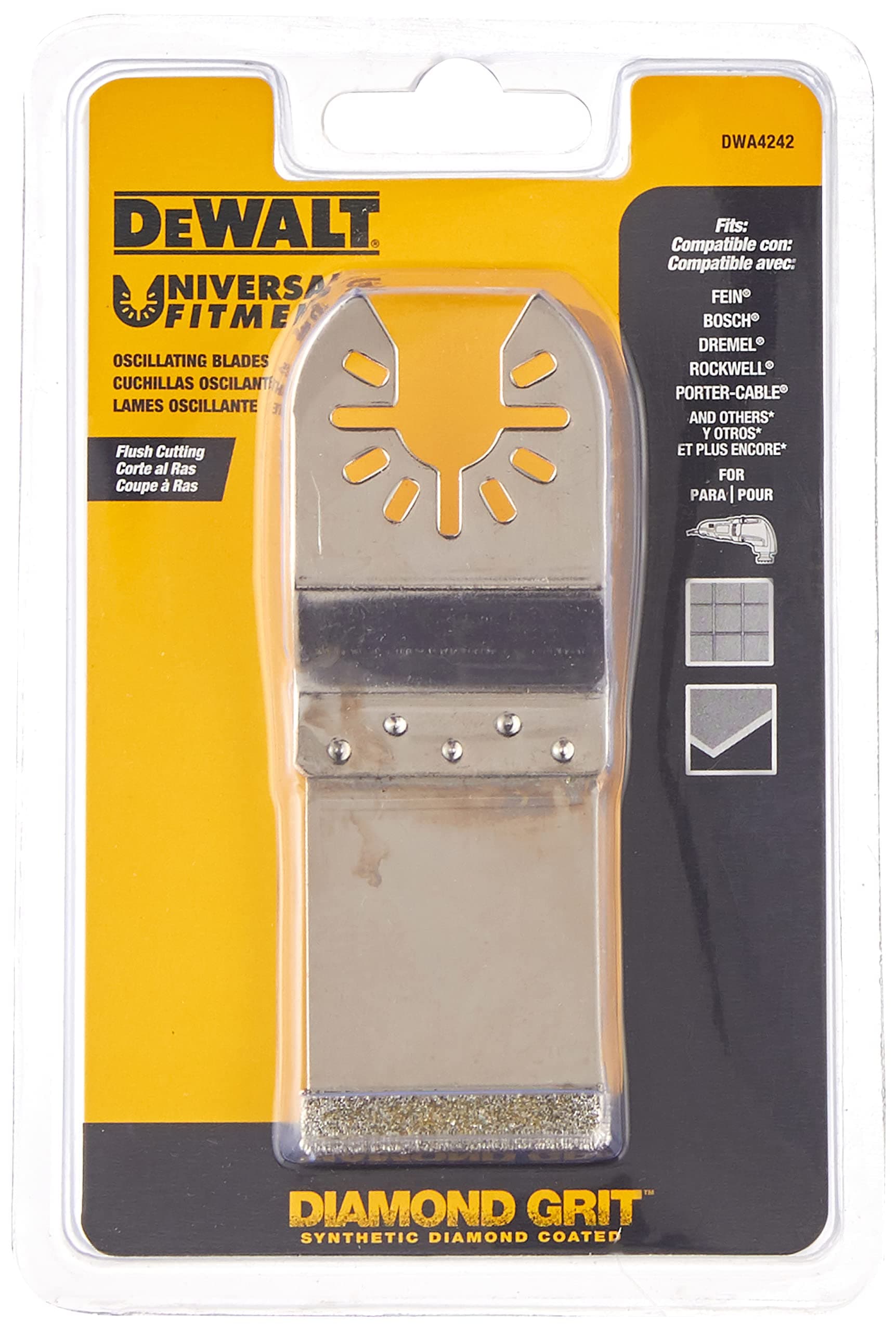 DEWALT Oscillating Tool Blade, Diamond Grit, Flush Cut (DWA4242)