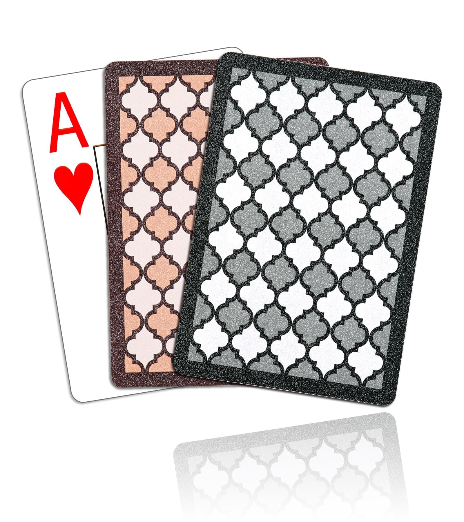 2 Pack Plastic Waterproof Playing Cards, Large Print Index Poker Cards, Decks of Cards for Card Games