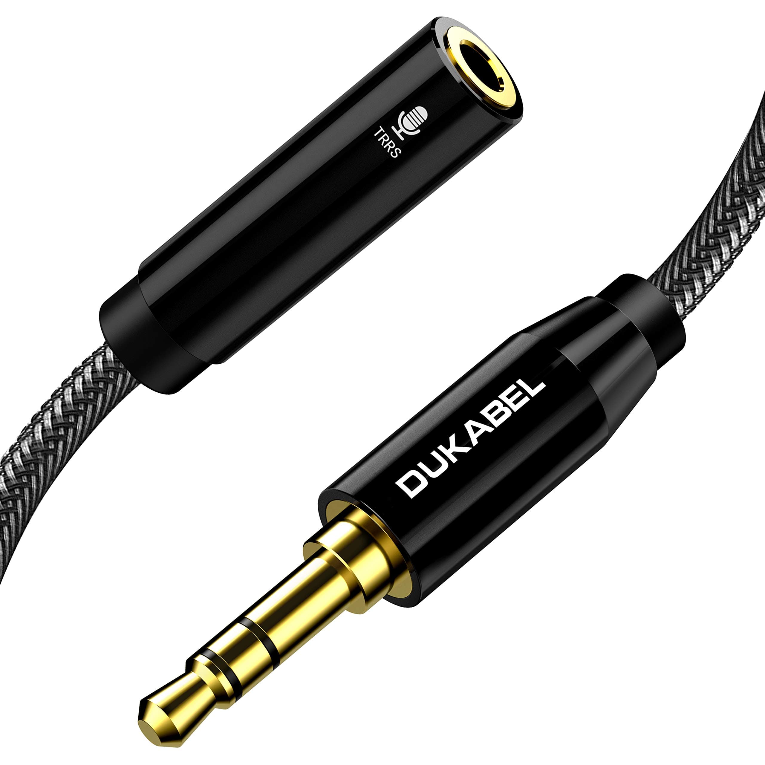 DuKabel DC3 TRRS to TRS Adaptor, 3.5mm 4 Pole to 3 Pole Adapter, TRRS Female to TRS Male 4-Pole Mic-Supported Adapter for Camera, PC, TRRS Lav Microphones.