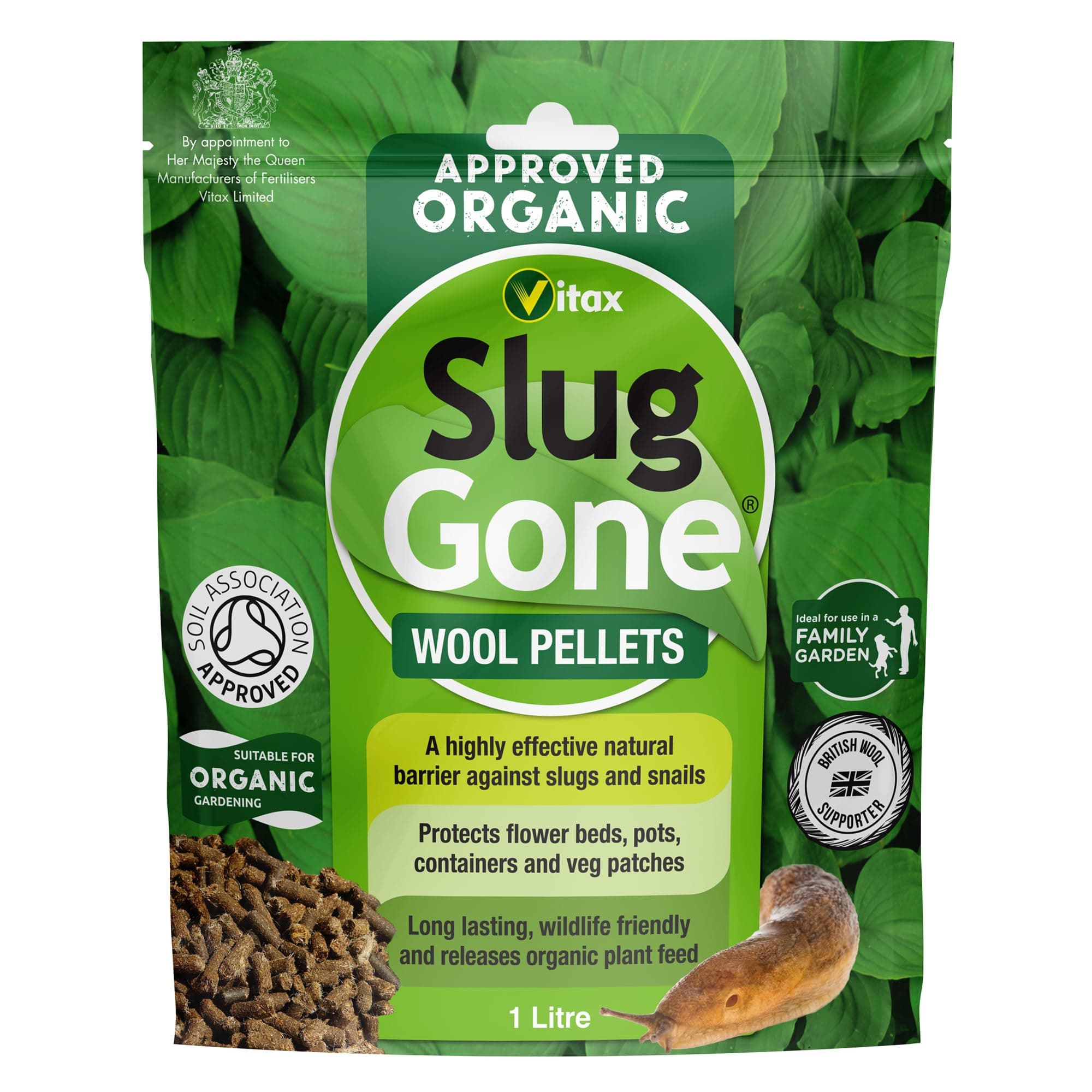 1L Slug Gone Natural Wool Barrier Pellets