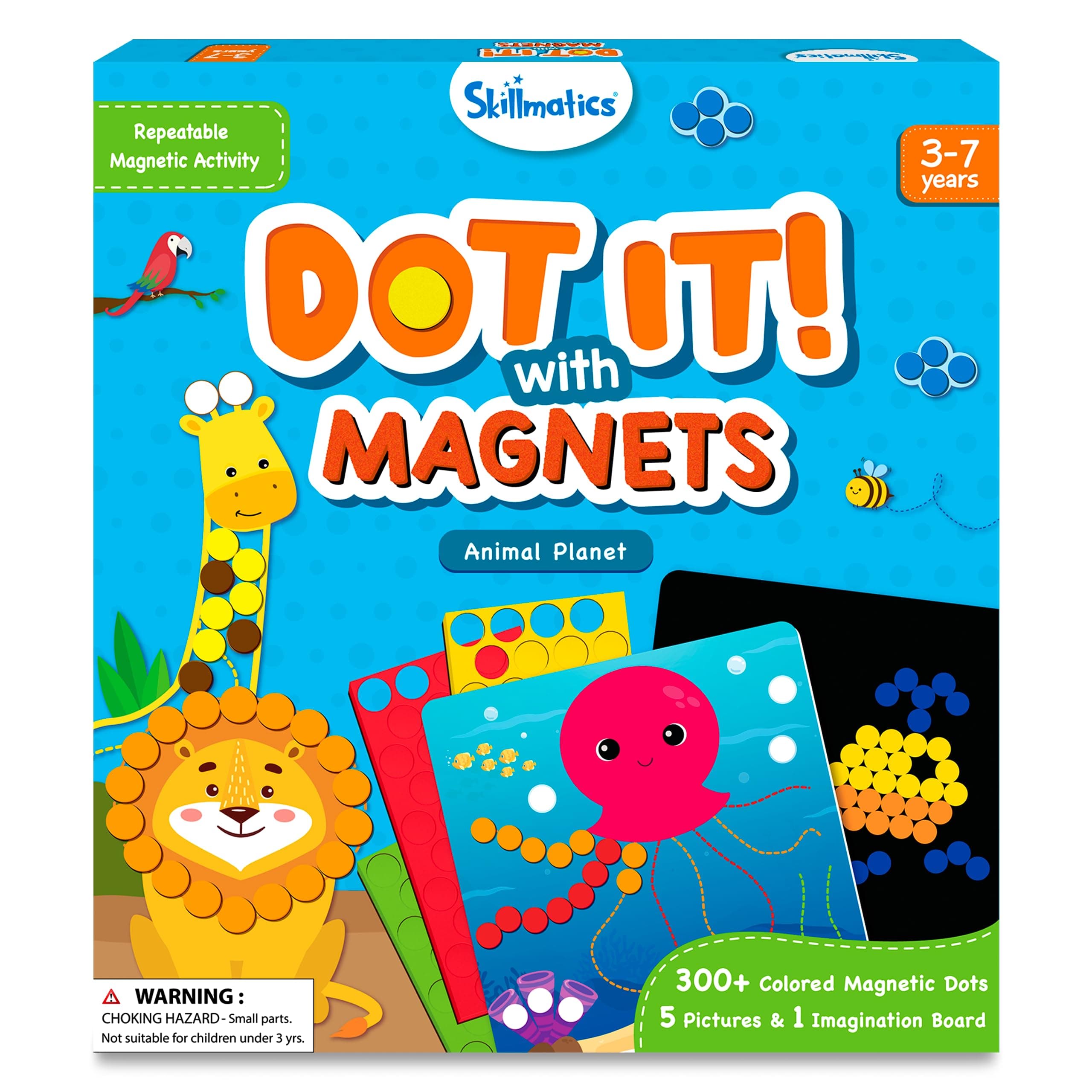 – Skillmatics Dot It with Magnets - Animals, Repeatable Art for Kids, Mess-Free, Craft Kits, DIY Creative Activity, Gifts for Boys & Girls Ages 4, 5, 6, 7
